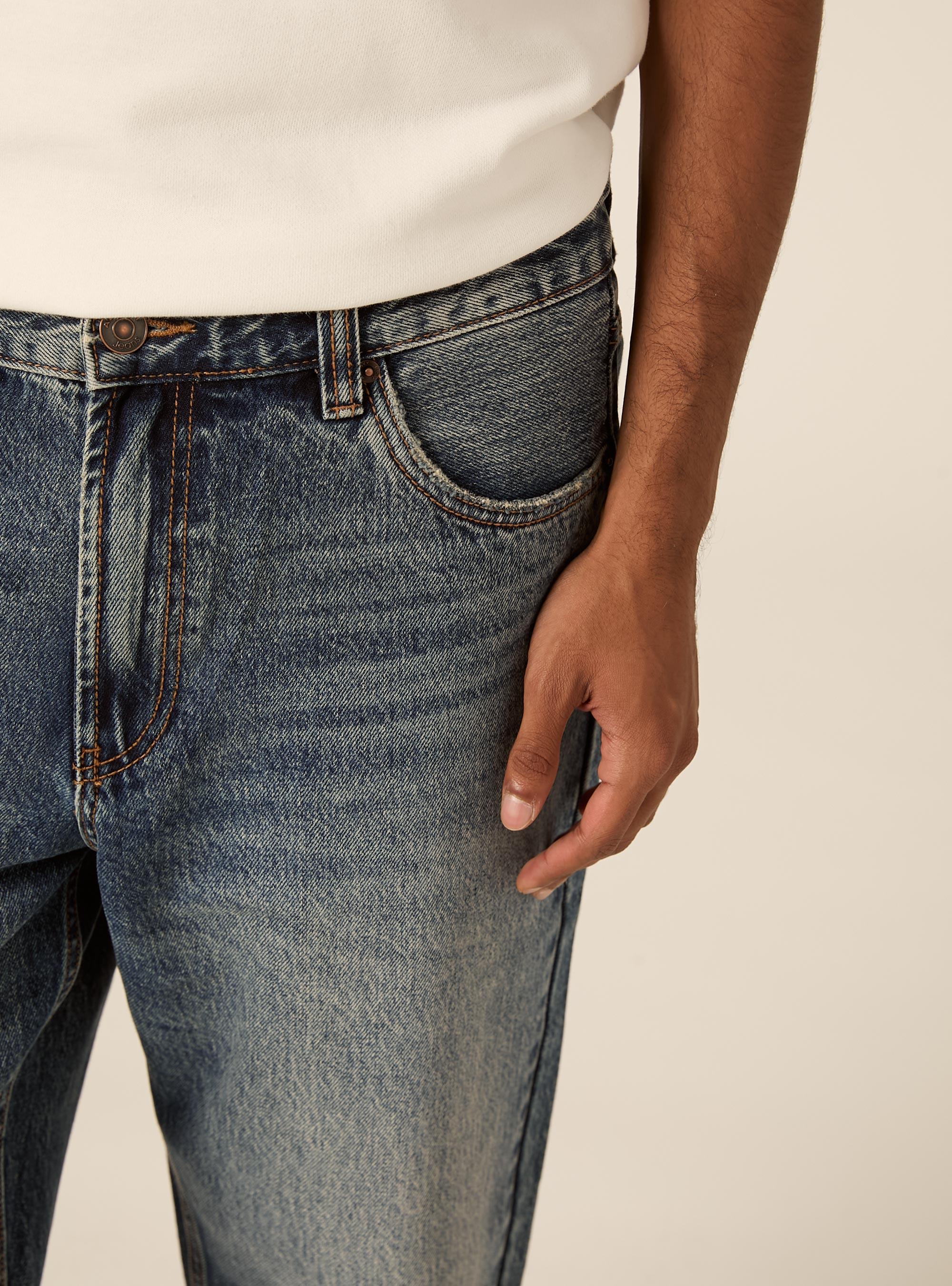 Vaqueros tapered fit, D101 BLUE MED OVERDYE