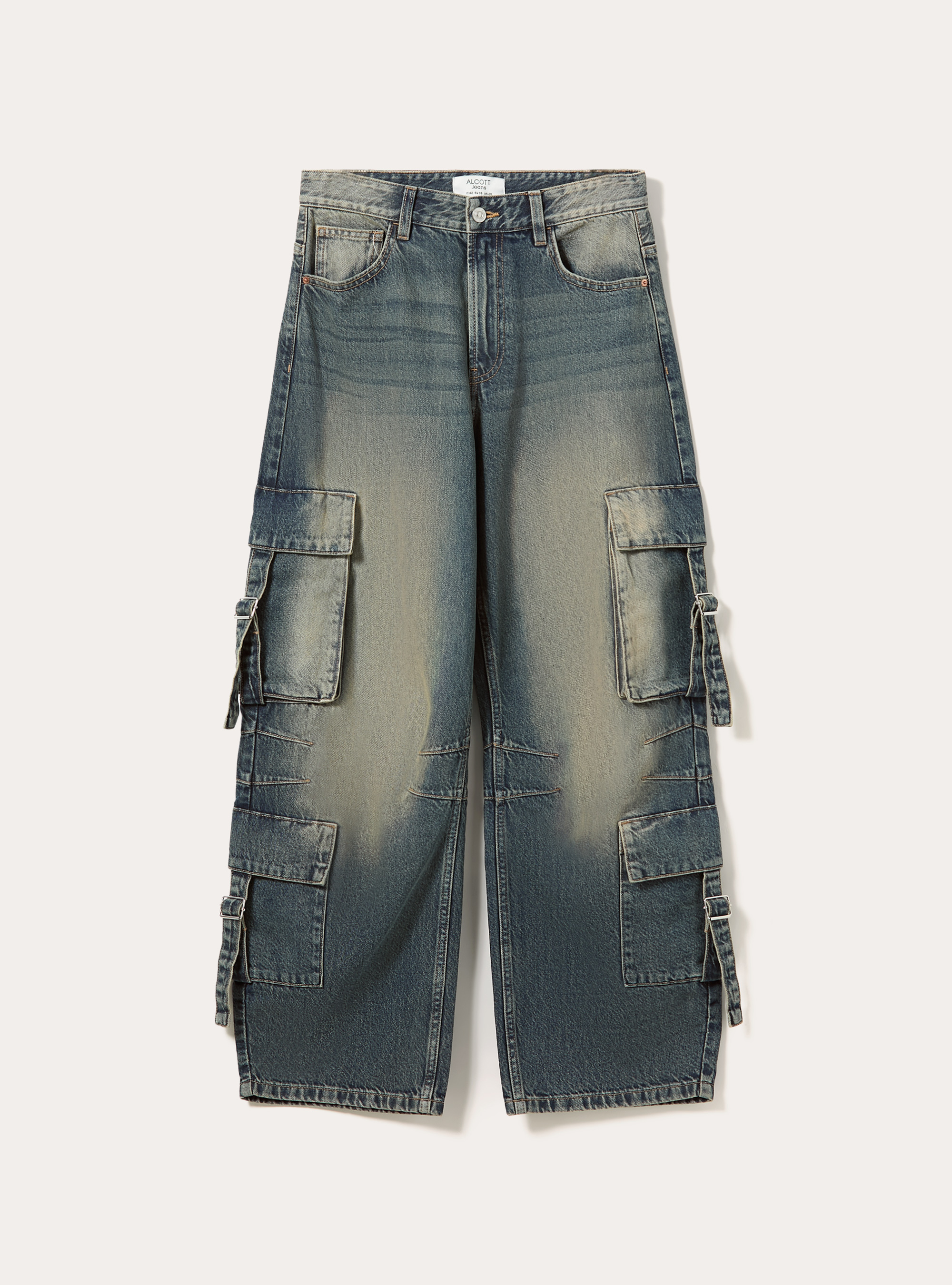 Jeans multicargo, D100 BLUE DARK OVERDYE