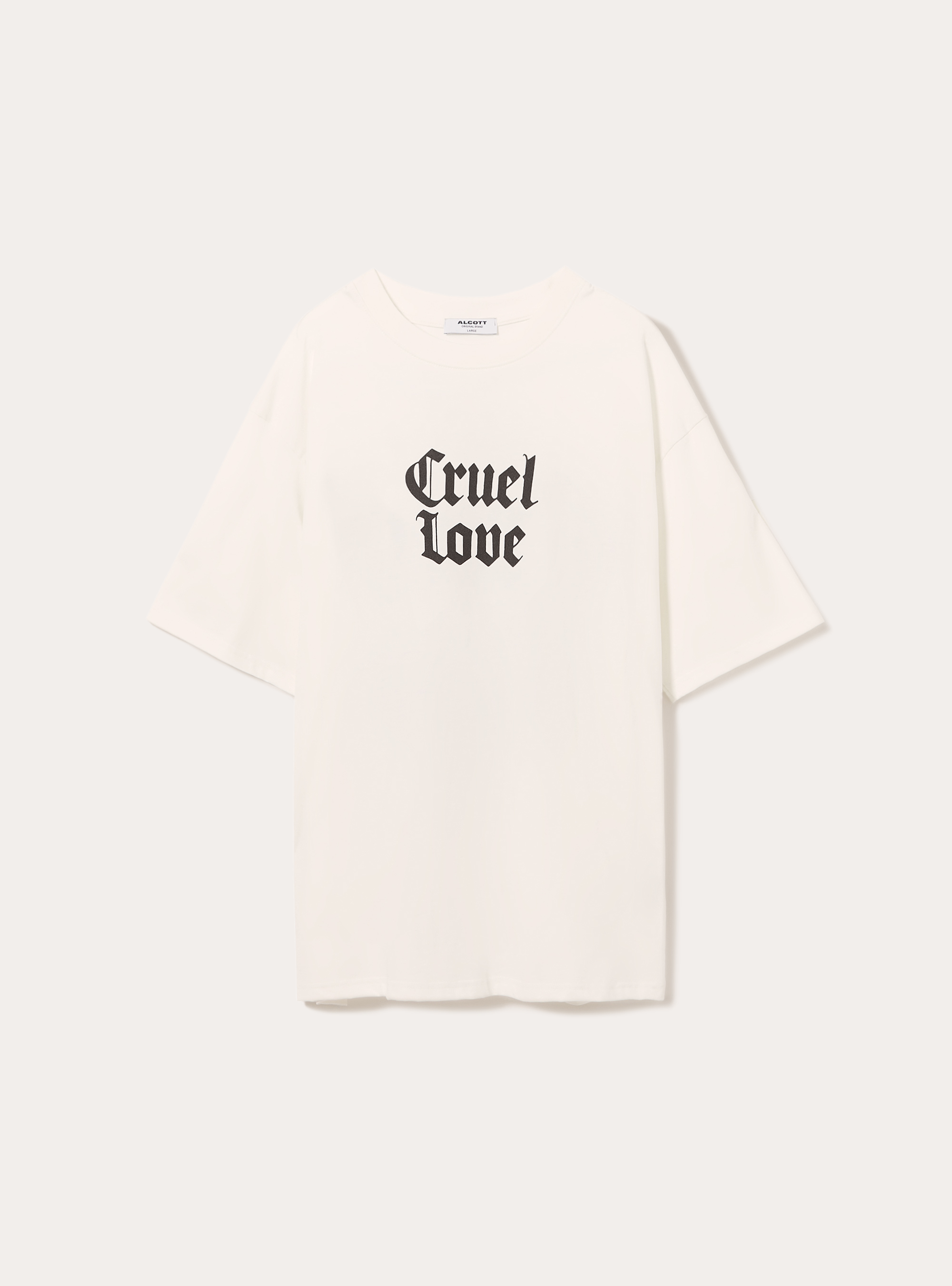 Camiseta boxy fit con estampado, WH2 WHITE