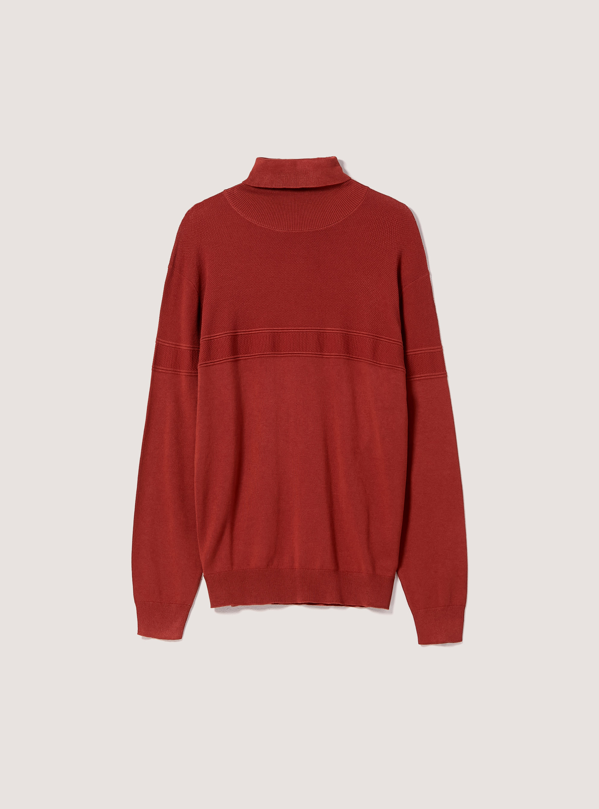 Fine turtleneck pullover with soft viscose texture, RT2 RUSTY MEDIUM