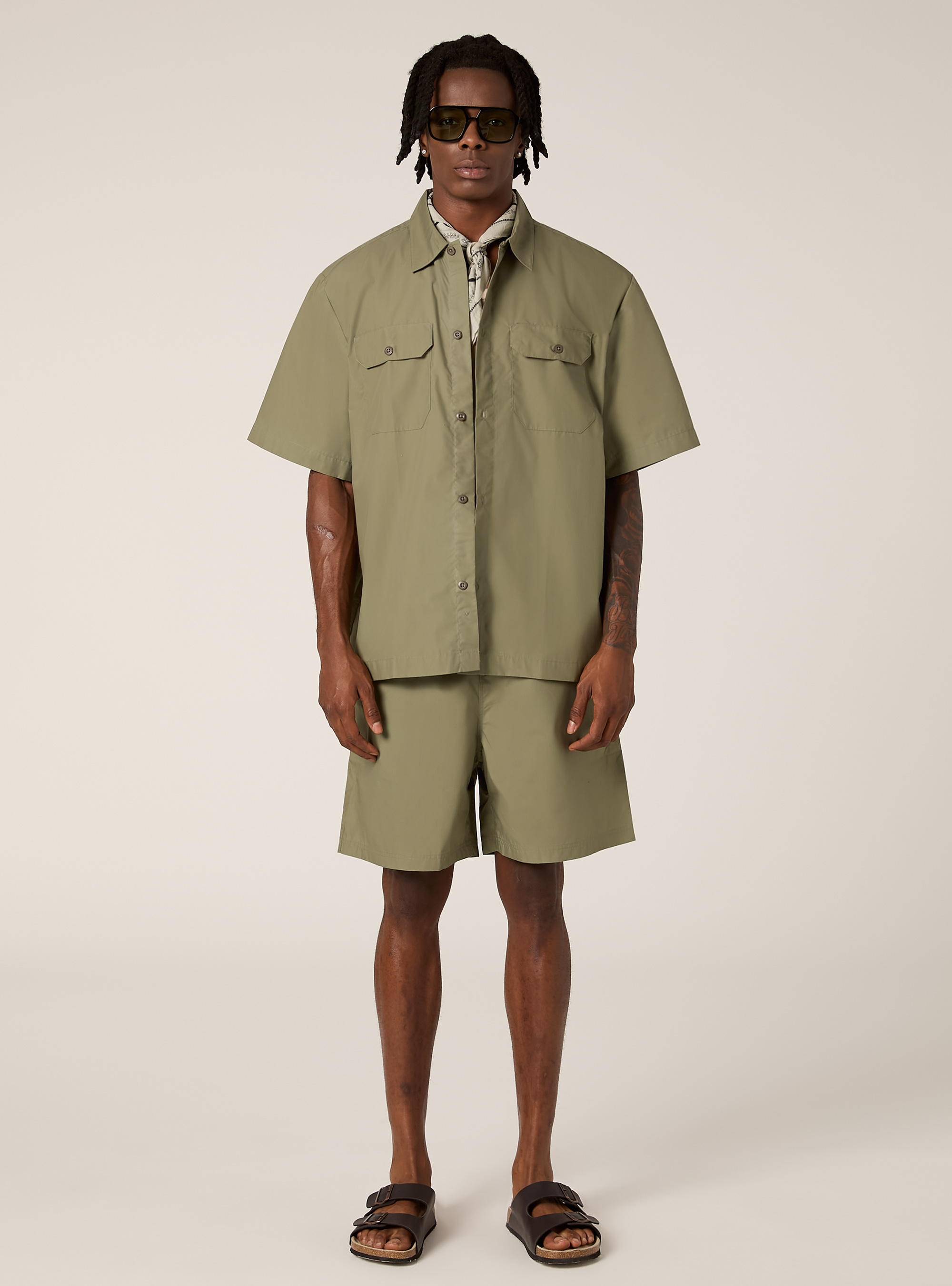 Bermudashorts aus Popeline mit kastigem Schnitt, KY2 KAKY MEDIUM