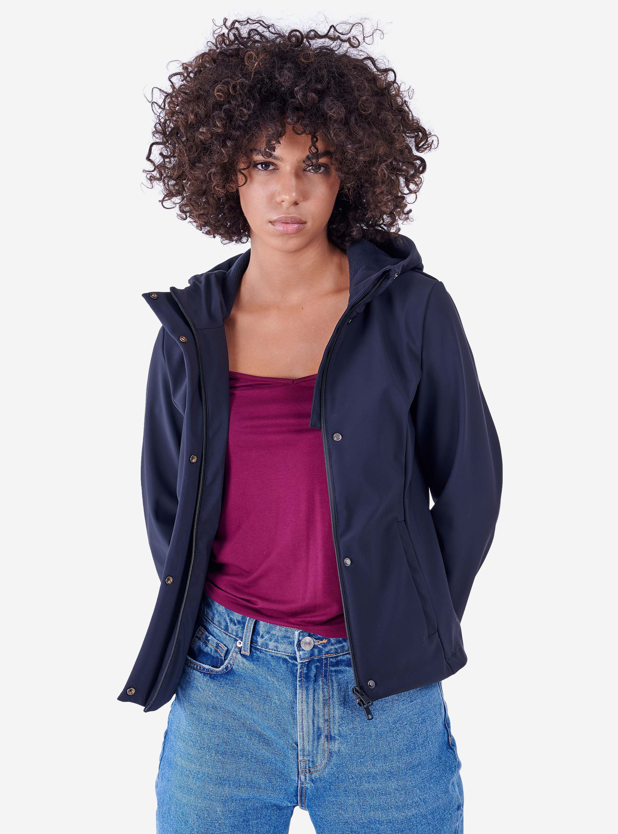SHORT PADDED JACKET, C218 BLUE NAVY