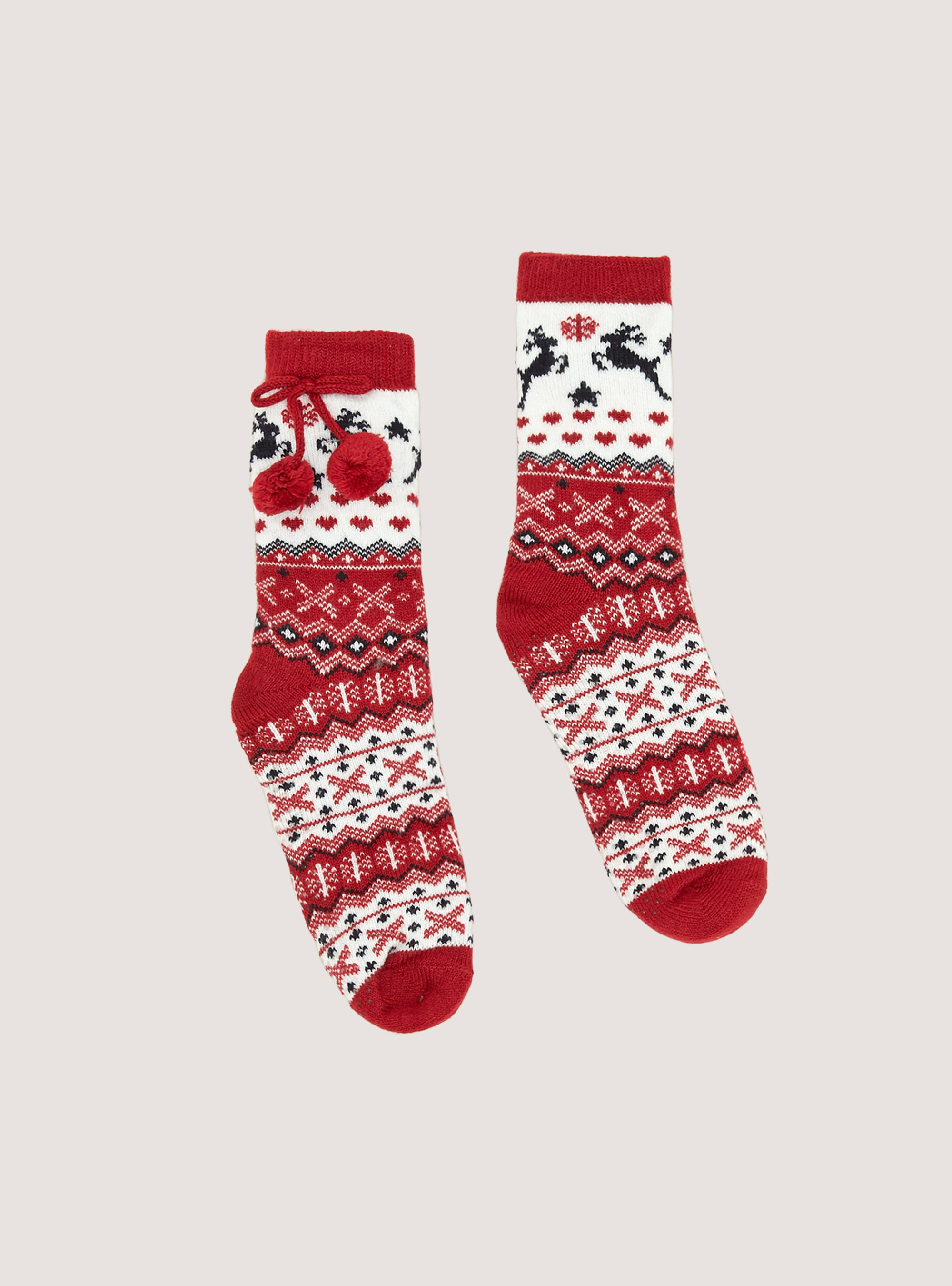 Calzini Christmas Collection con pon pon, RD2 RED MEDIUM