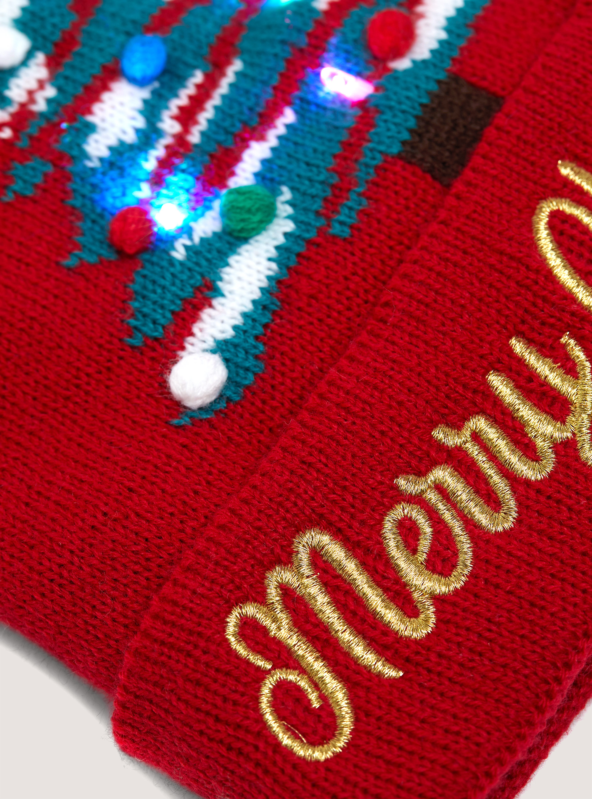 Gorro de colección de Navidad con luces, RD2 RED MEDIUM