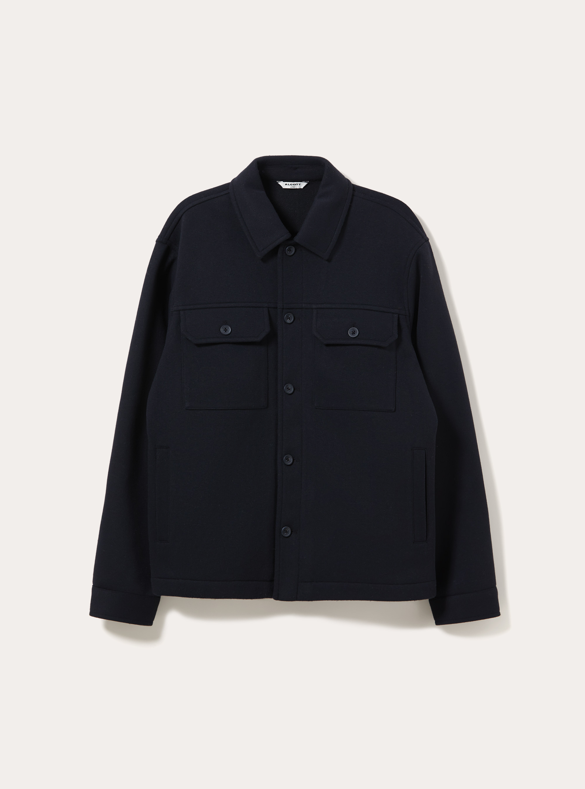 Cloth shirt jacket with collar and chest pockets, NA1 NAVY DARK