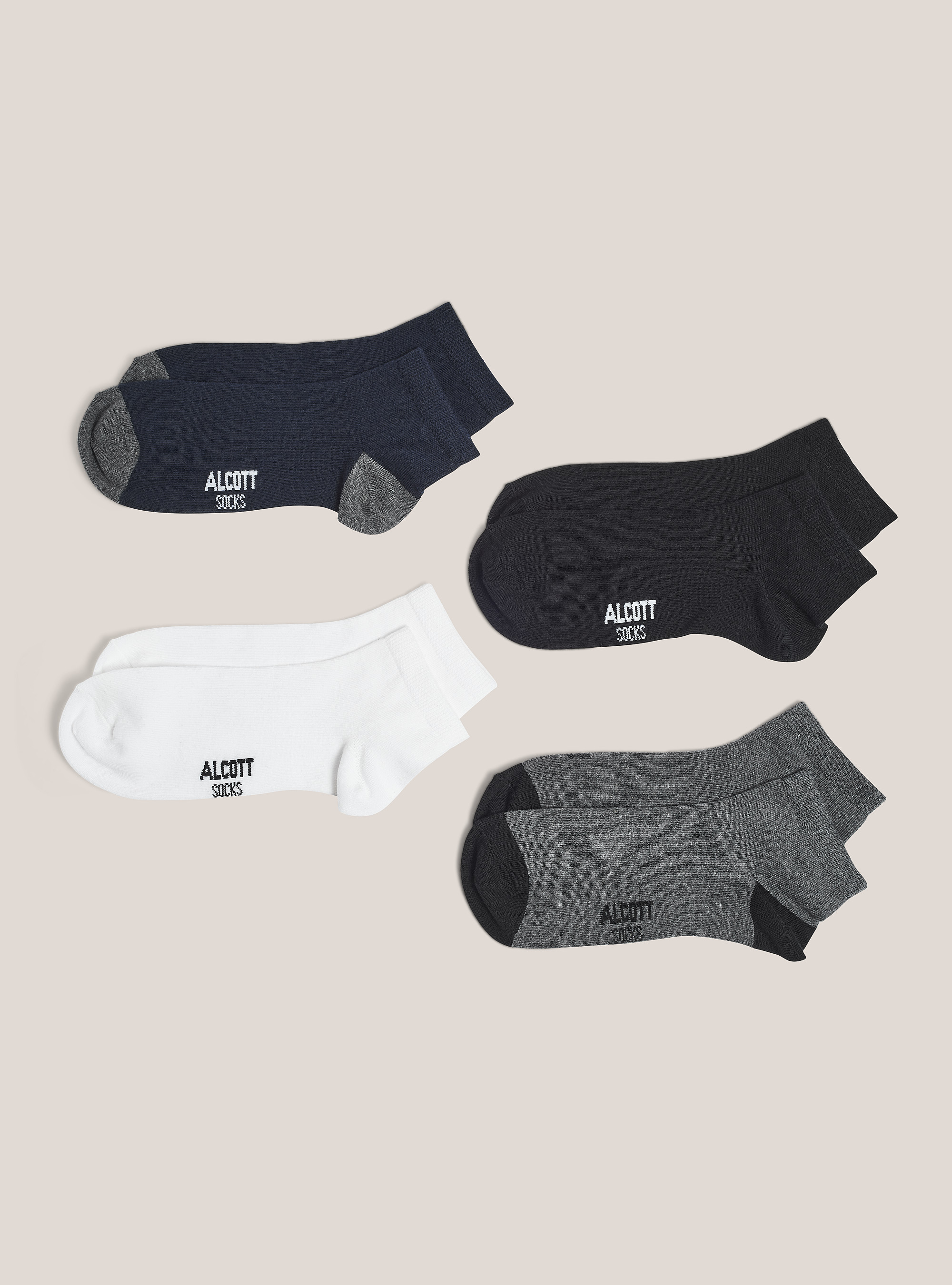 Lot de 4 paires de chaussettes de base, UNICO