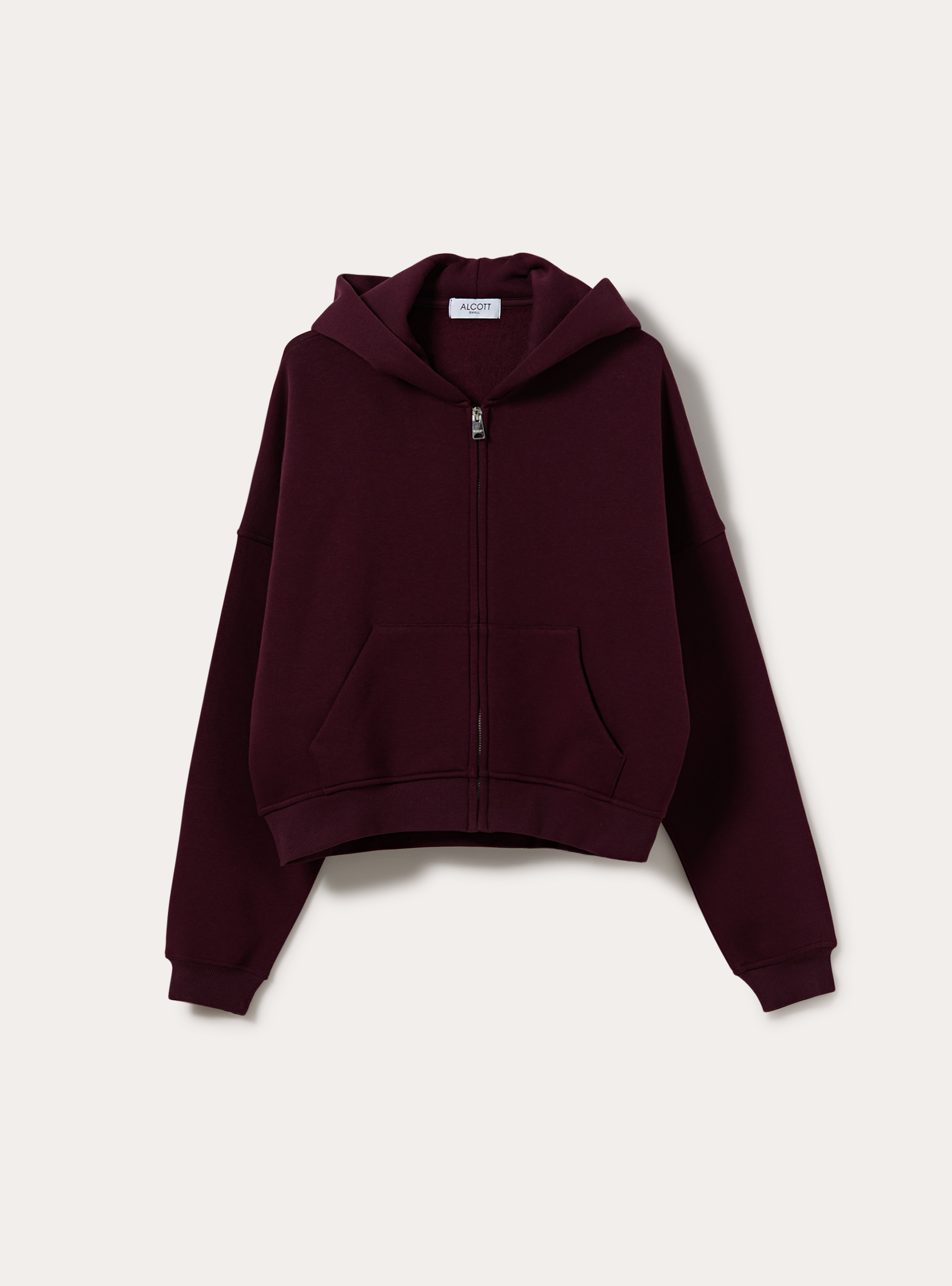 Cardigan cappuccio oversize, BO1 BORDEAUX DARK