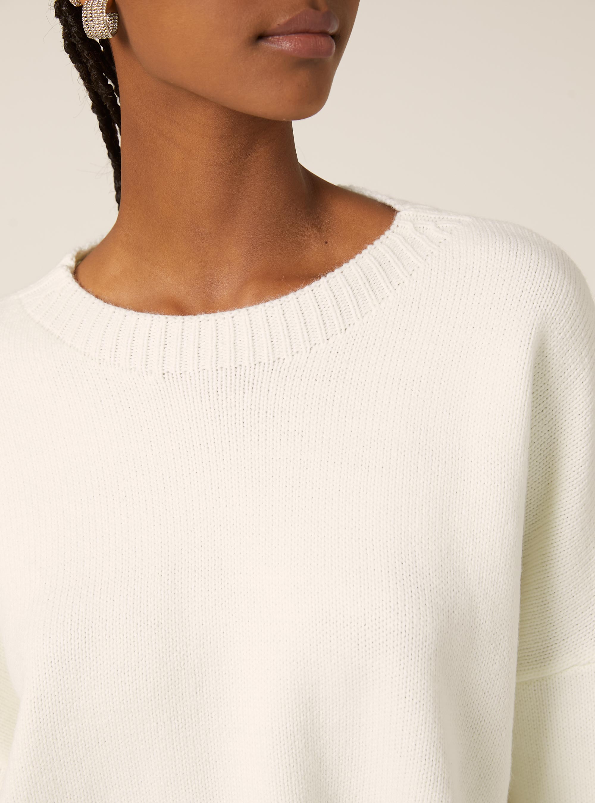 Basic crew neck pullover, WH1 OFF WHITE