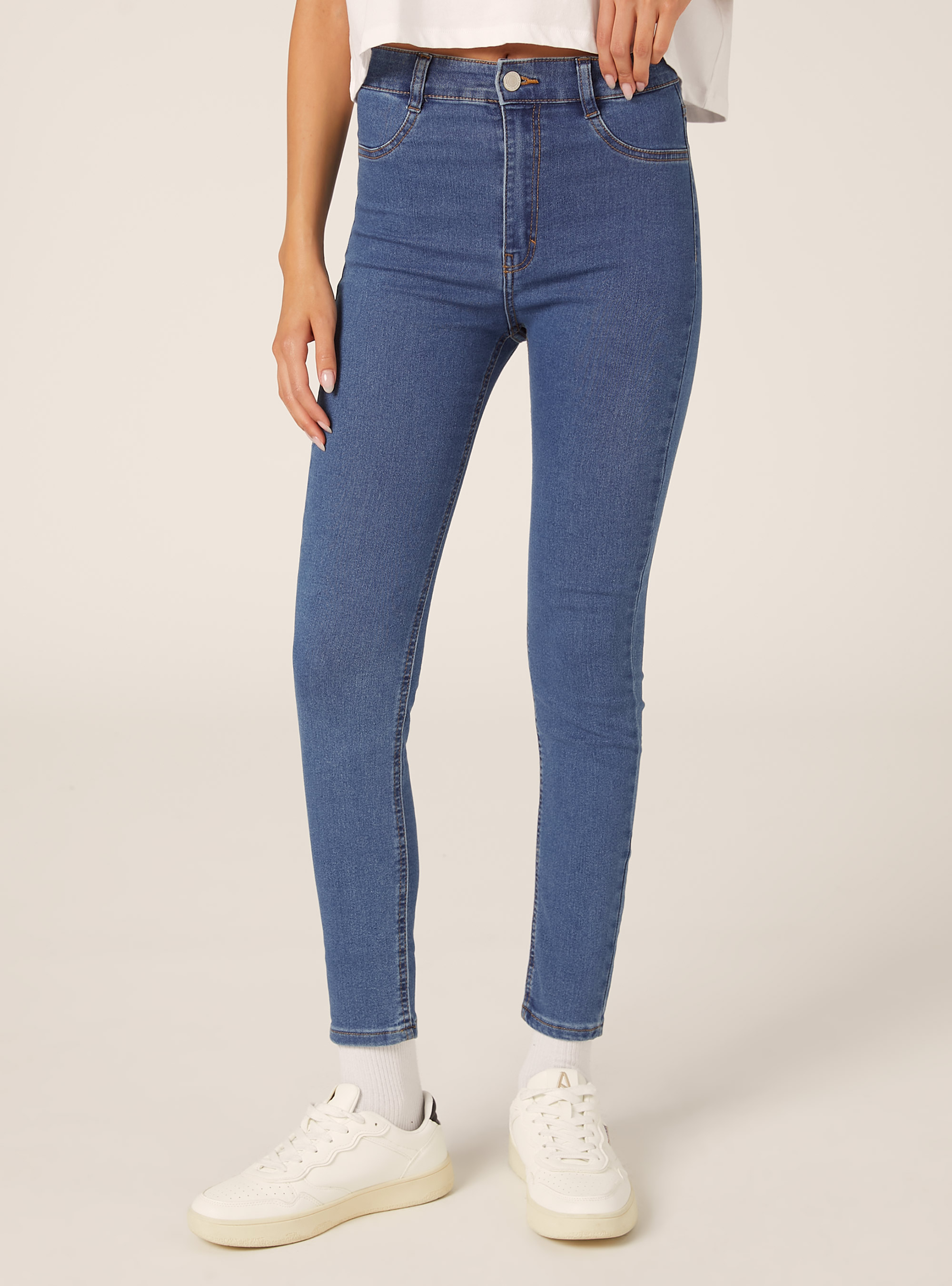 Stretch denim skinny jeans, BLUE
