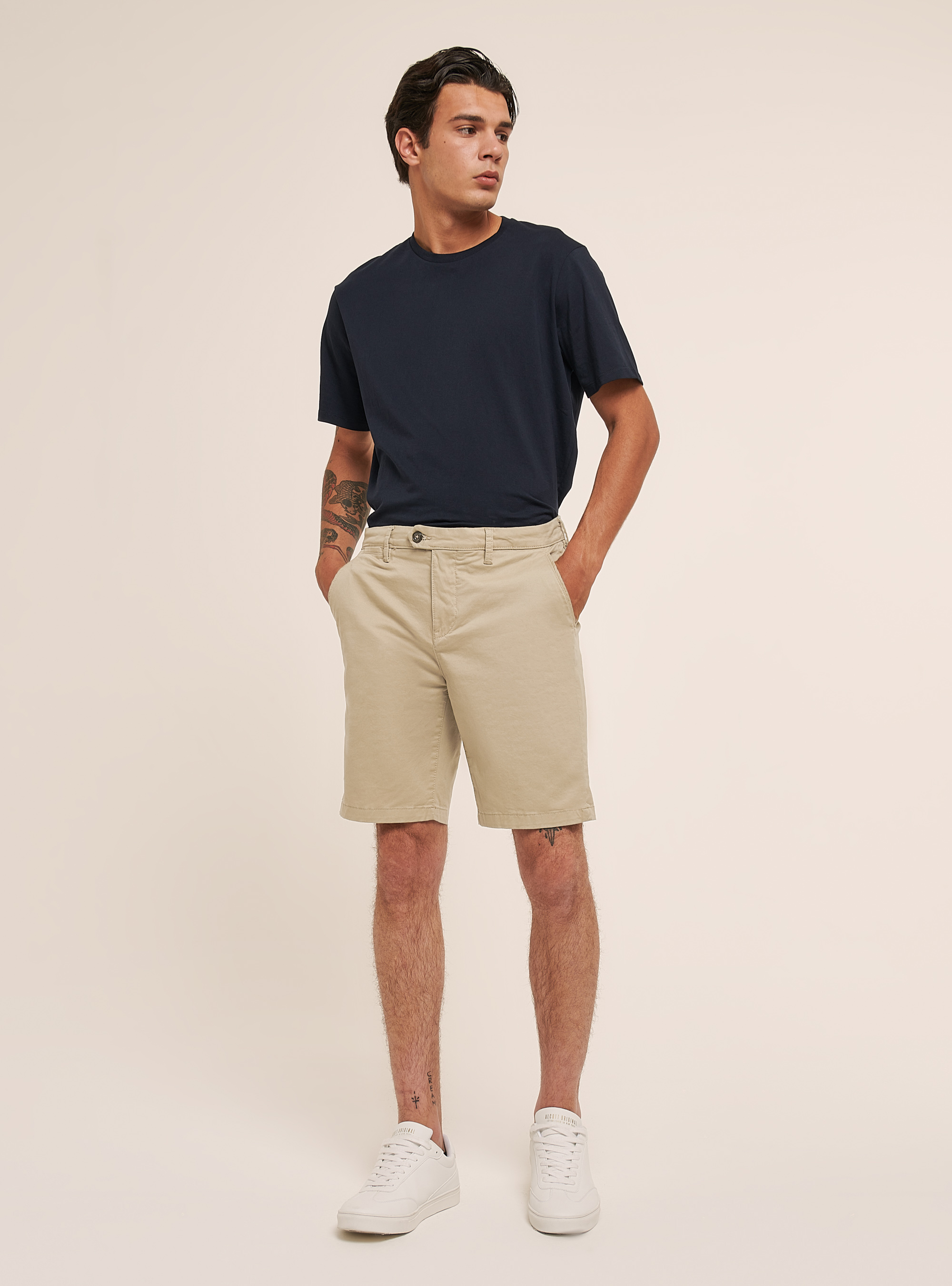 Cotton basic bermuda, C141 CREAM