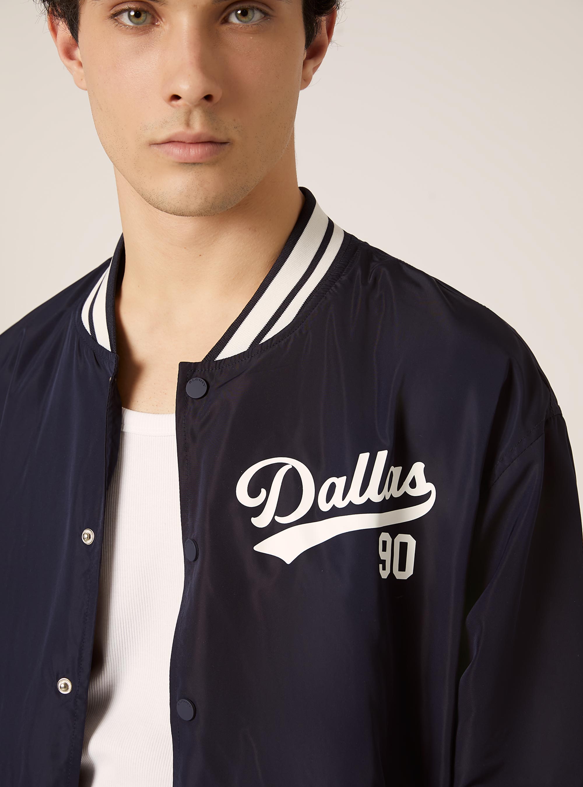 Blouson bombardier léger avec imprimé, NA1 NAVY DARK