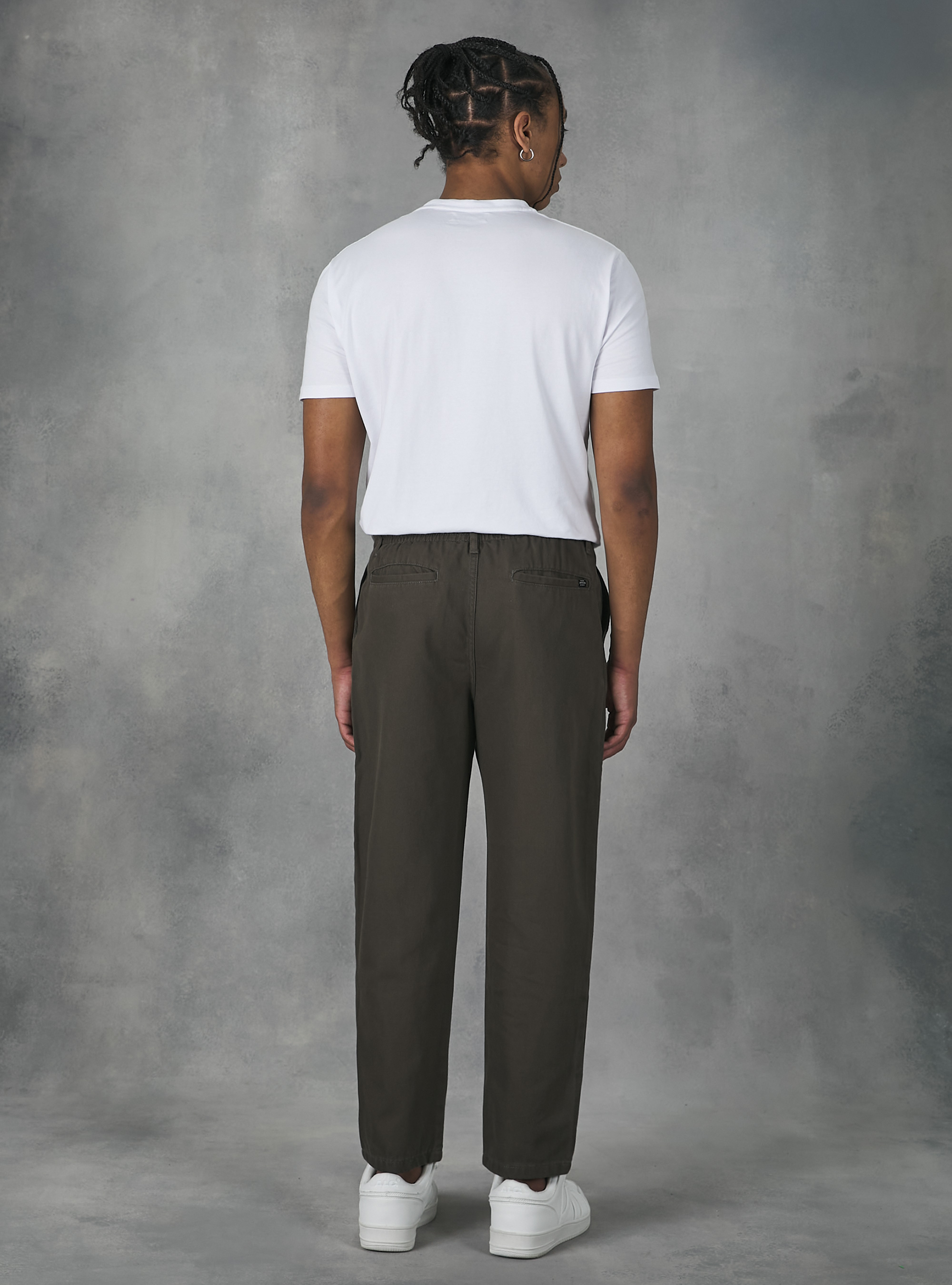 Baloon fit canvas trousers, KY1 KAKY DARK