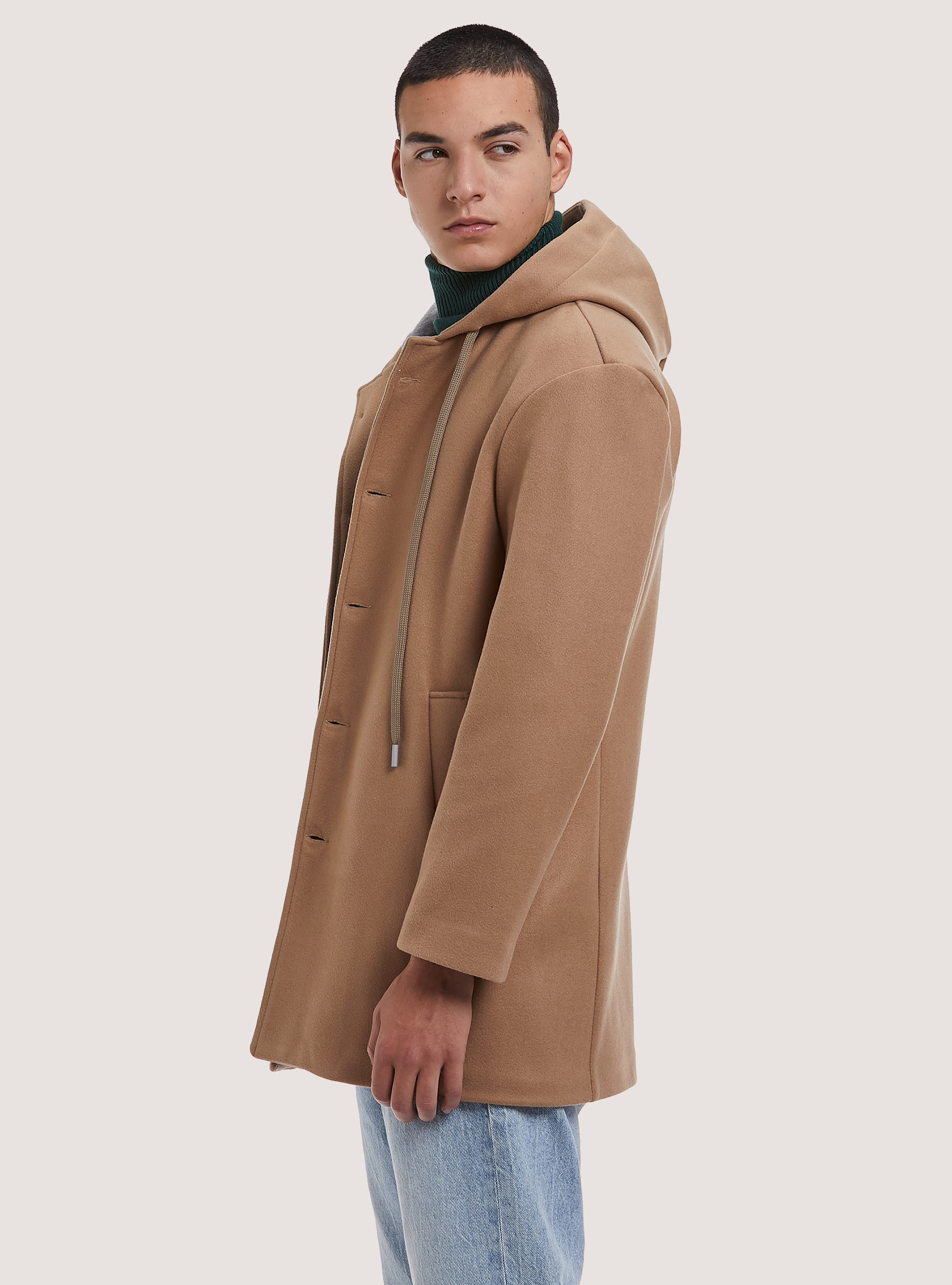 Abrigo con capucha, BG1 BEIGE DARK