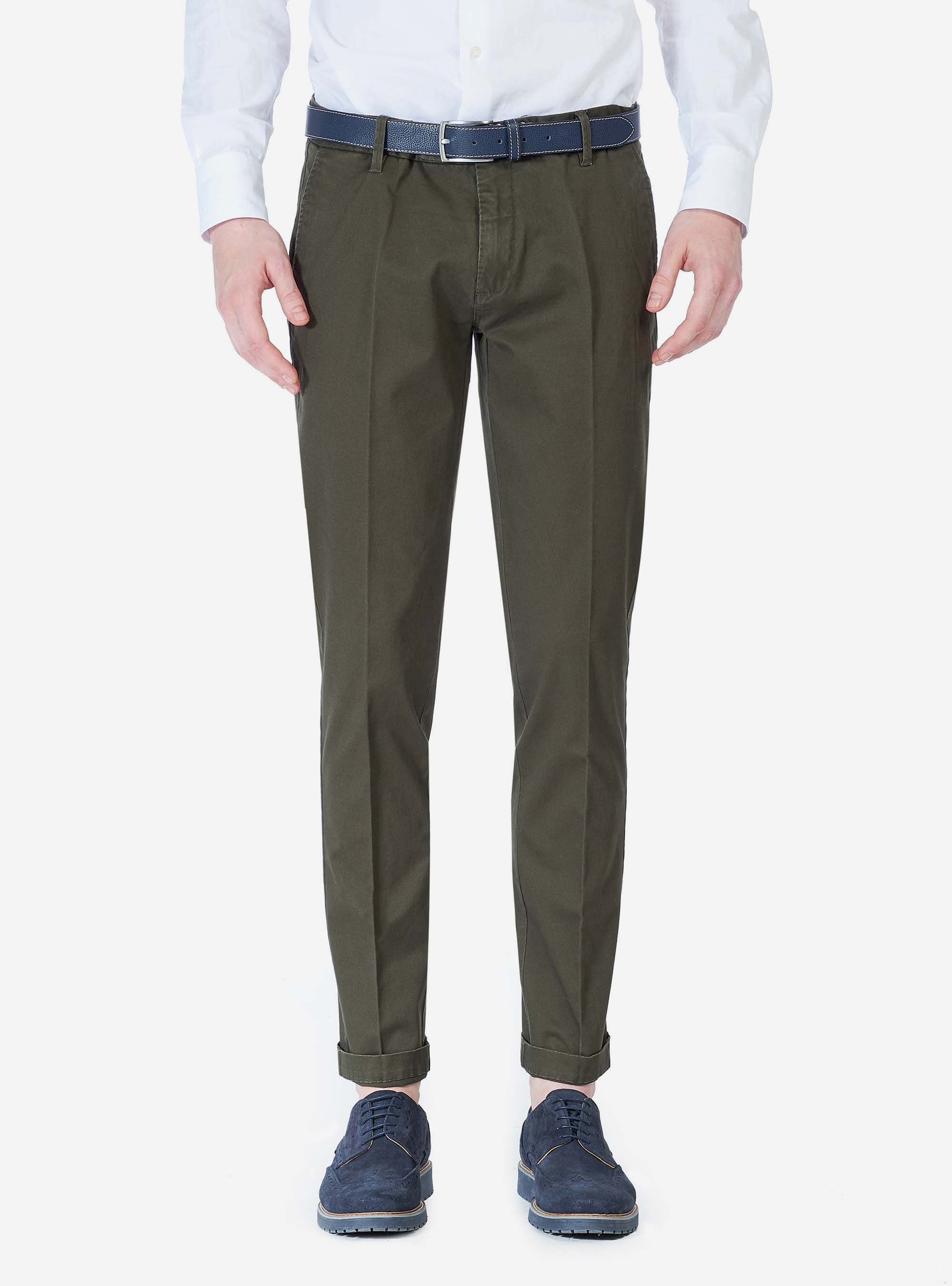 SLACK SLIM FIT PANTS, C667 GREEN