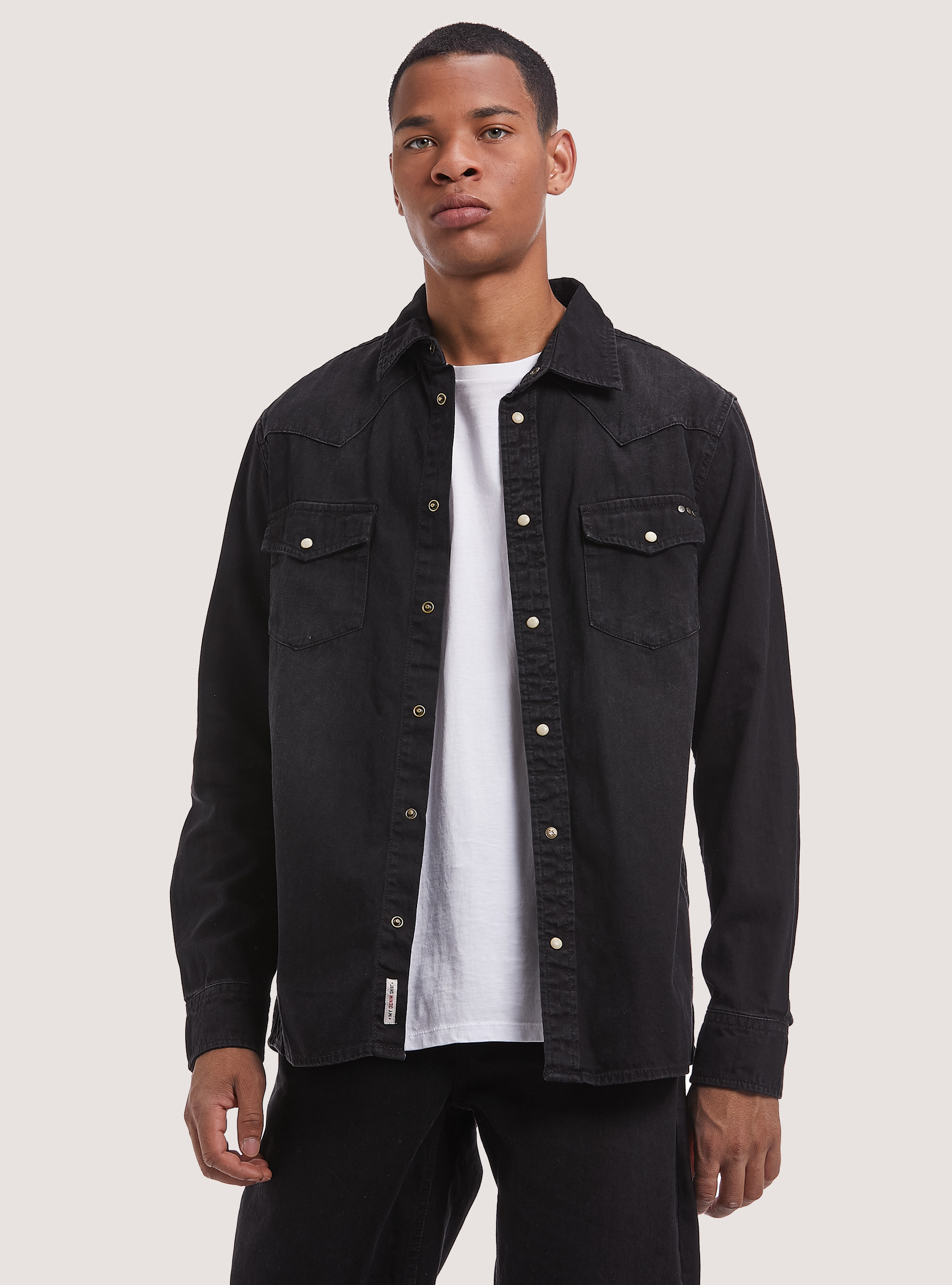 Chemise en jean, D000 BLACK