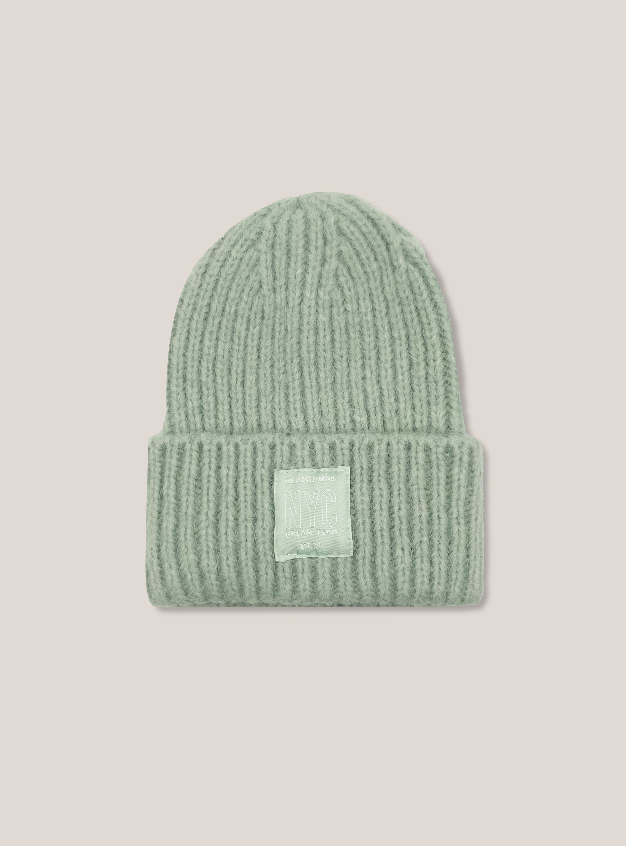 Plain hat with embroidered patch, C6585 GREEN