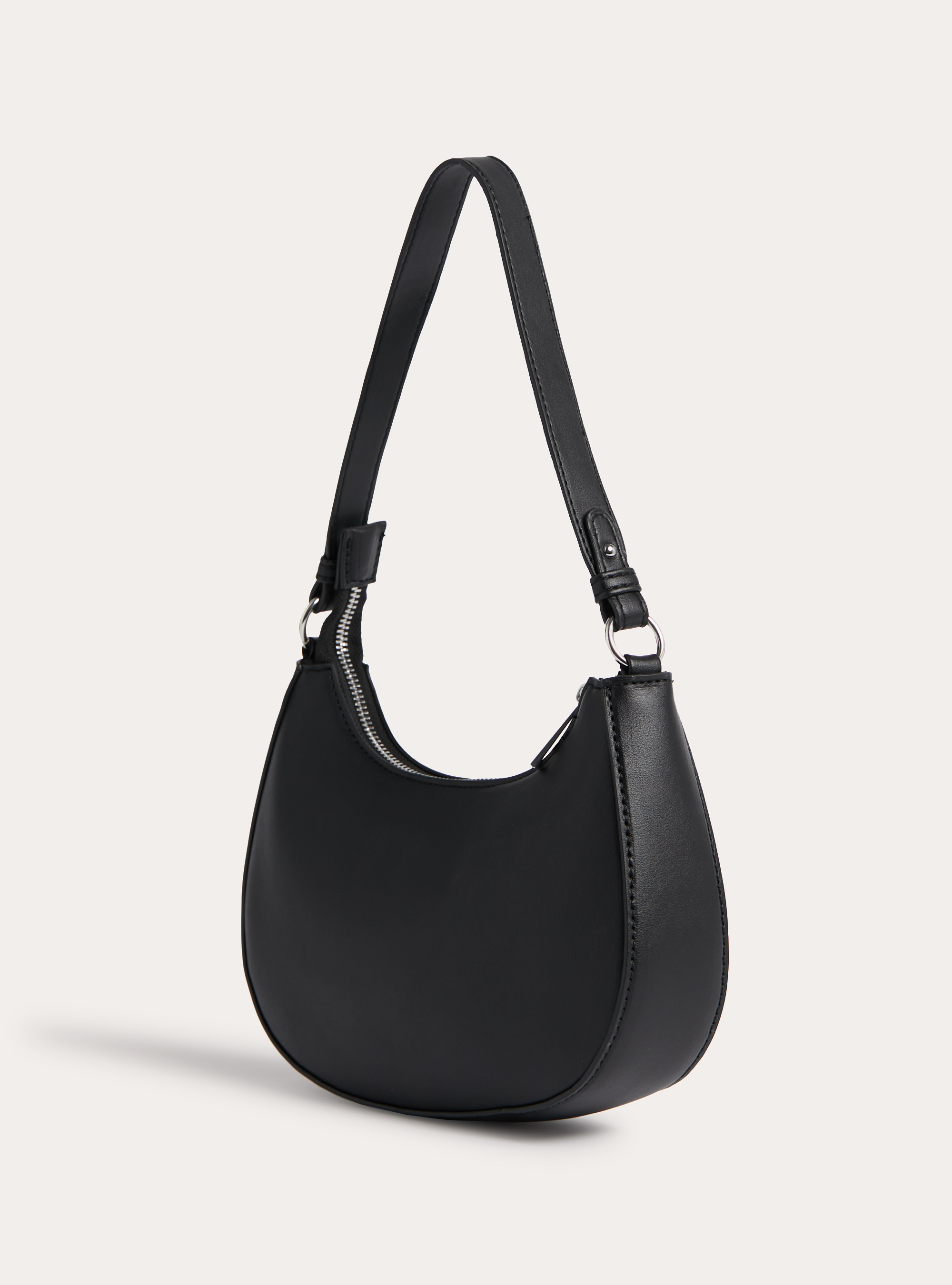 Borsa a spalla a mezzaluna, BK1 BLACK