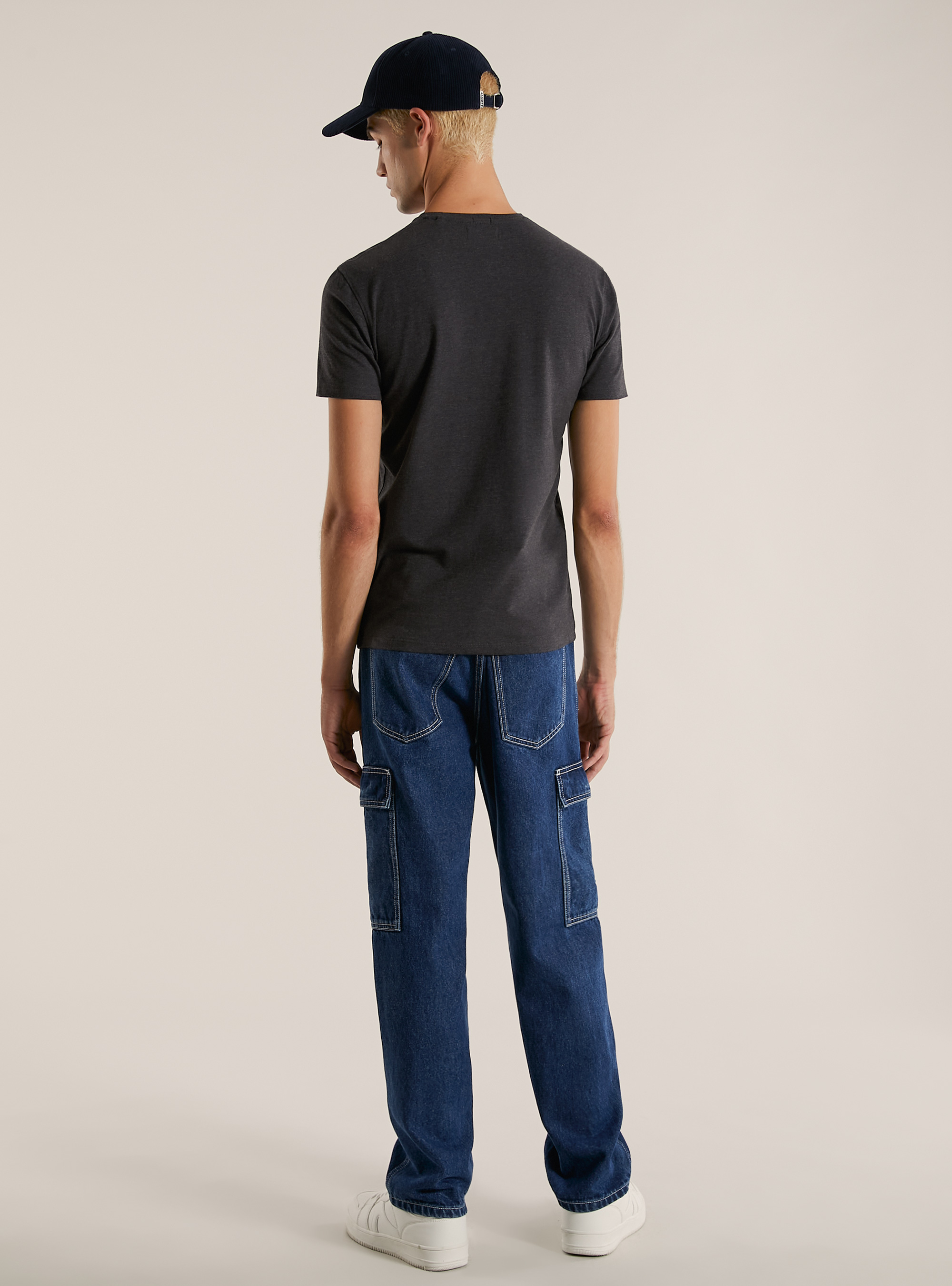 PRINTED T-SHIRT, GREY MELANGE