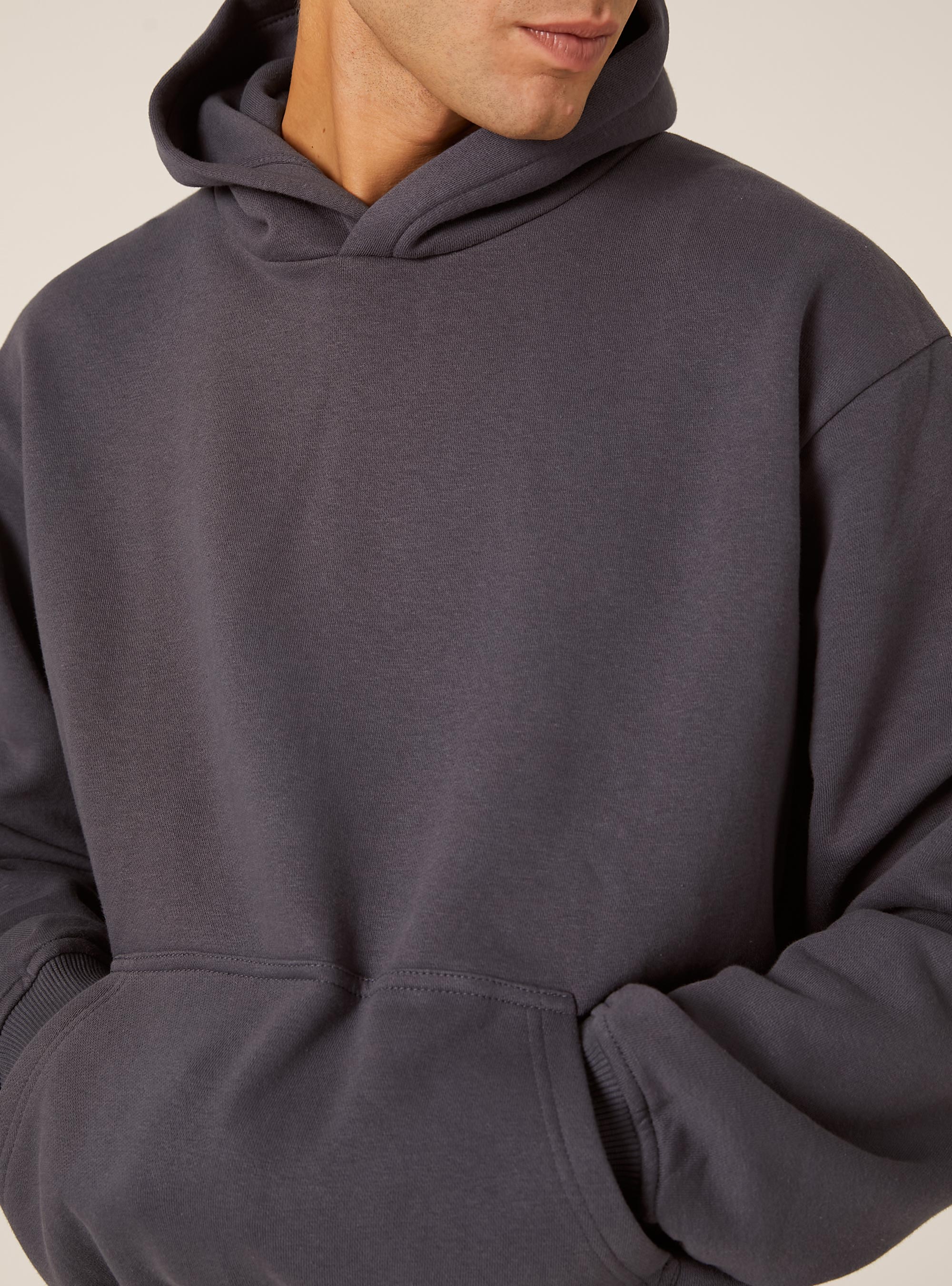 Boxy fit hoodie, BL2 BLUE MEDIUM