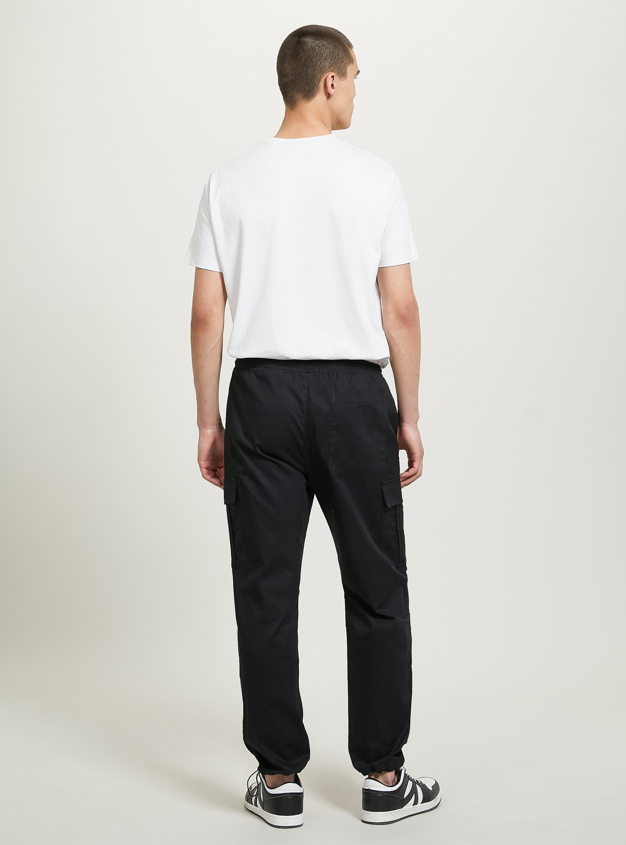 Pantaloni parachute con tasconi, BK1 BLACK