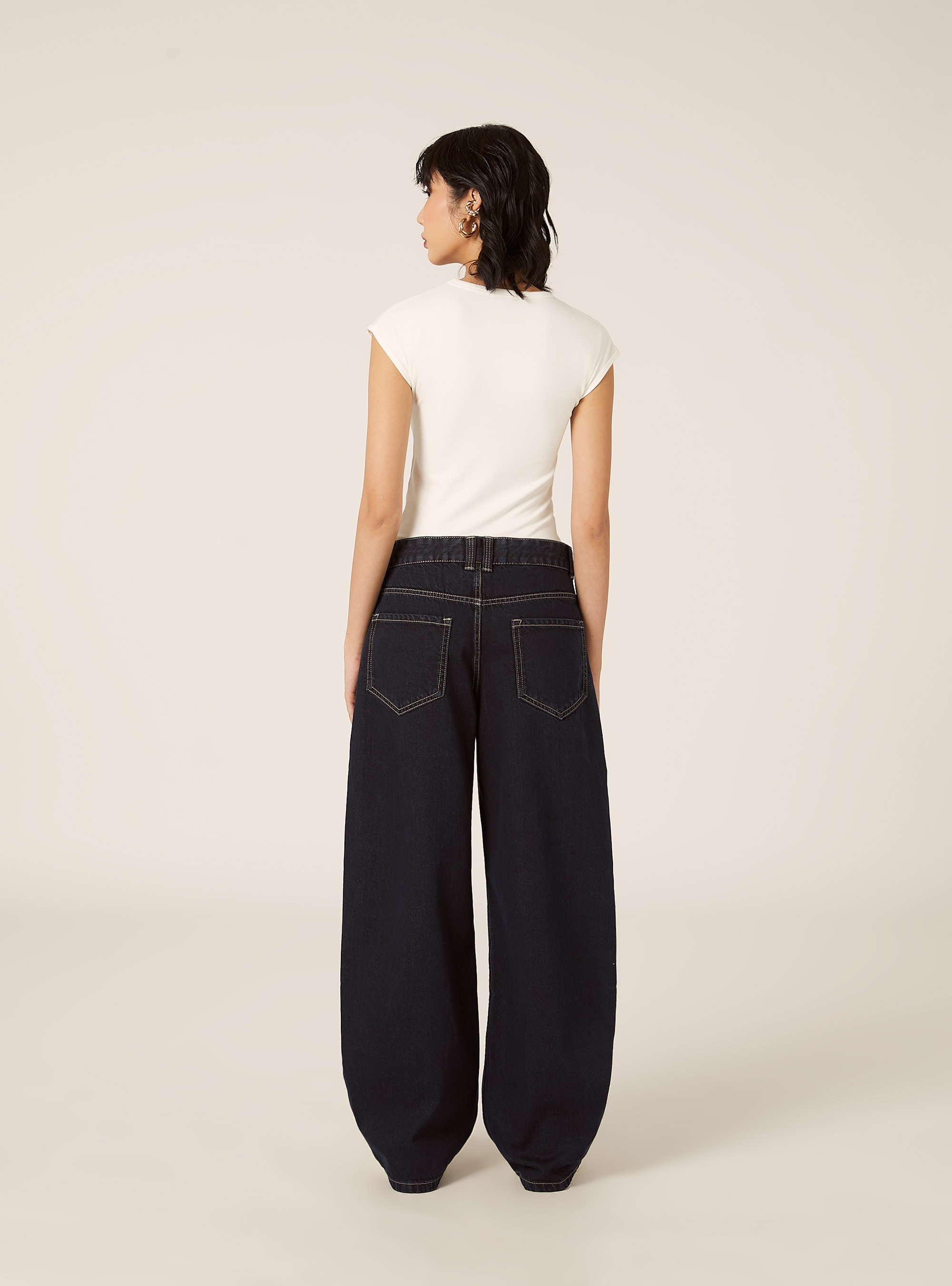 Jeans baggy barrel, D001 DEEP BLUE