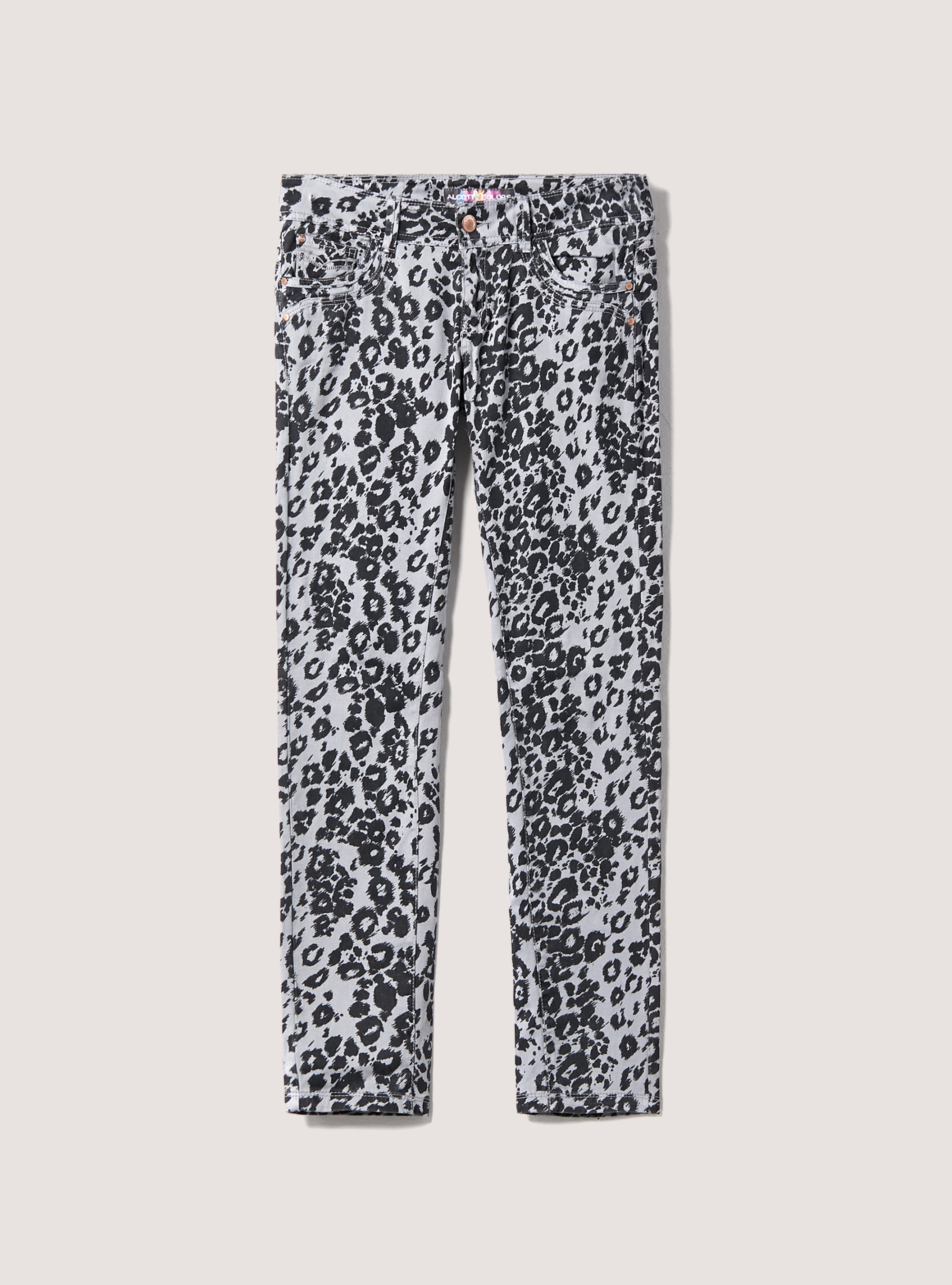 Pantaloni stampati effetto laminato, GRIS