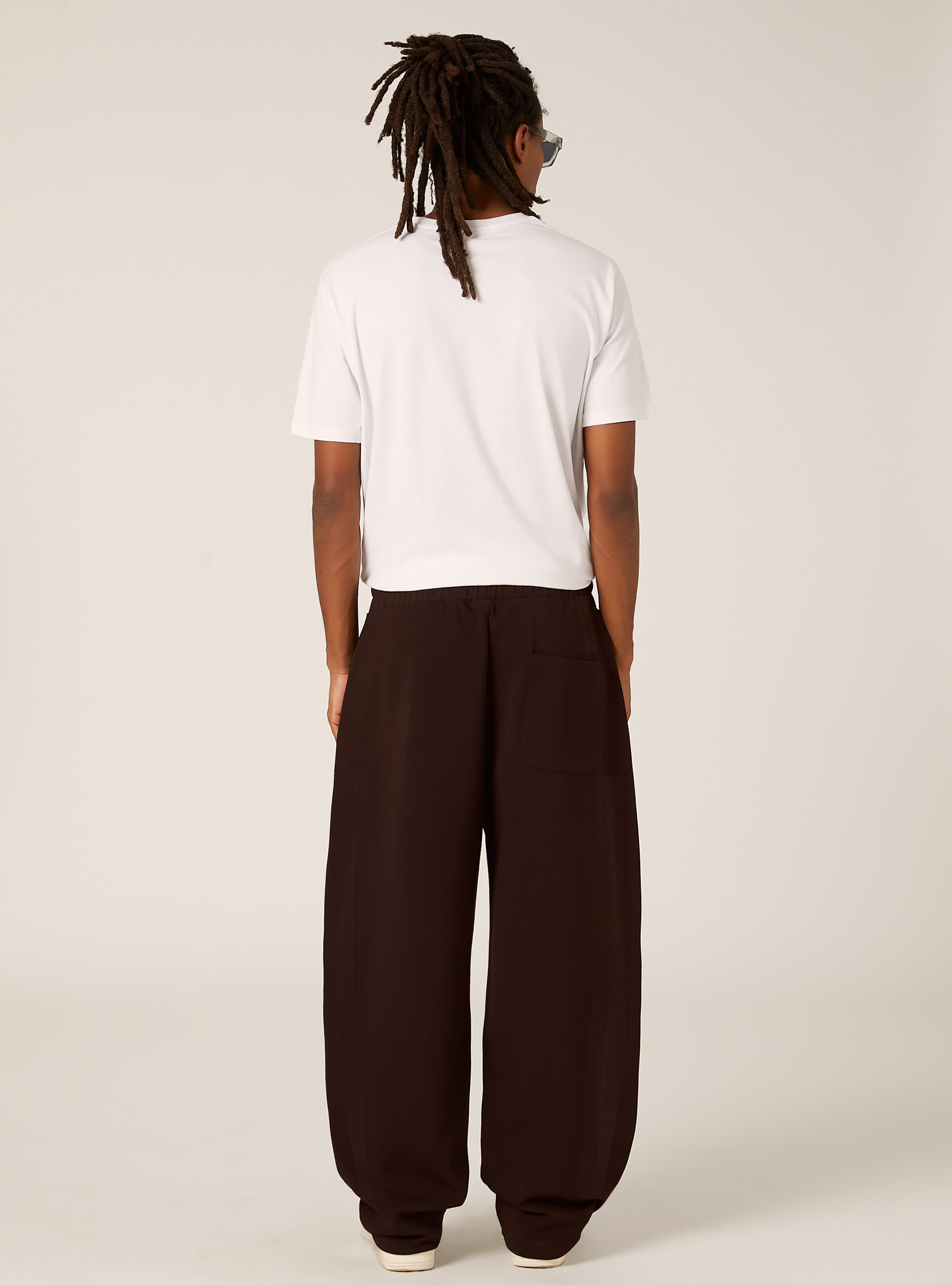 Barrel fit fleece trousers, BR1 BROWN DARK