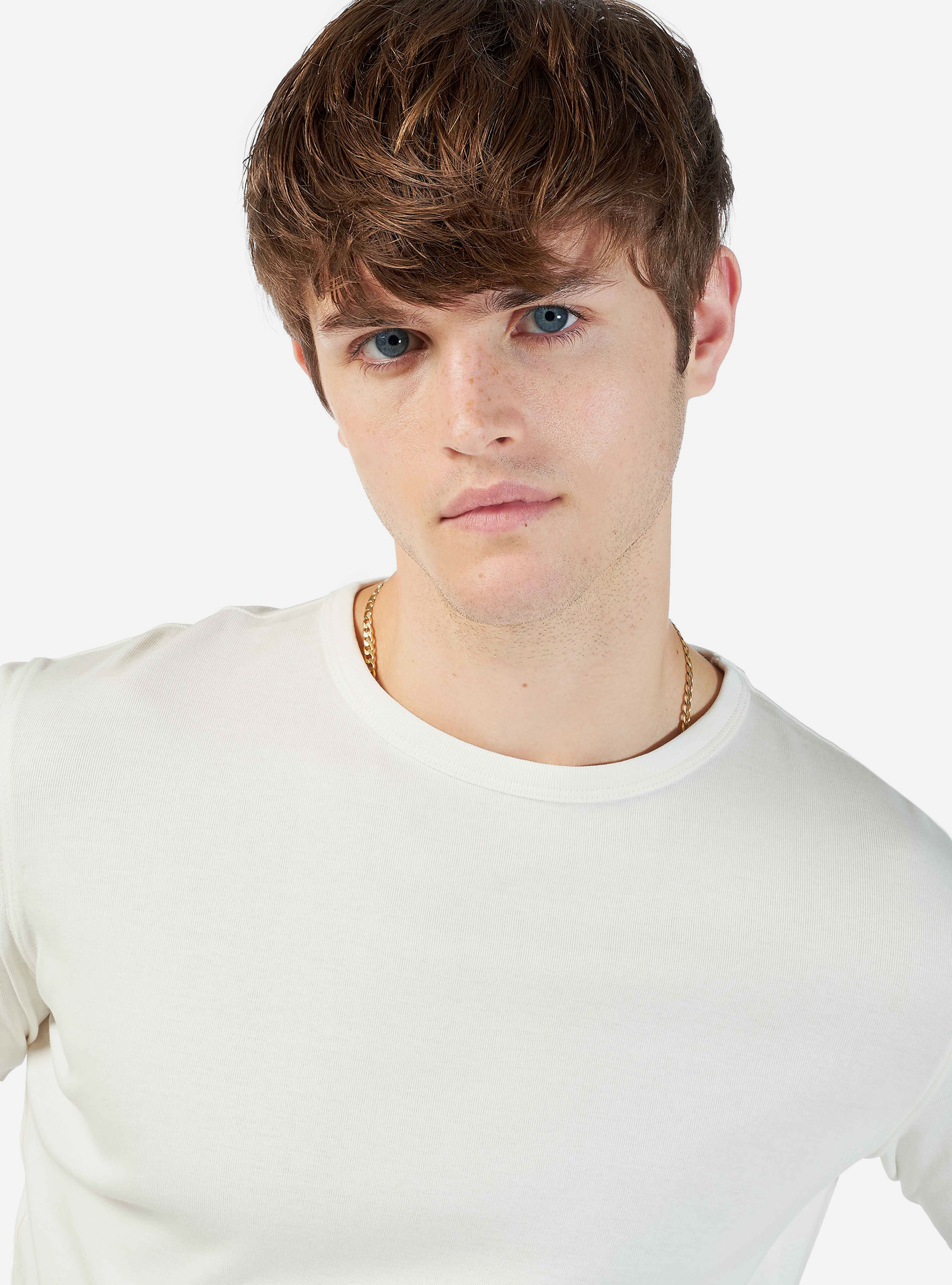 Basic t-shirt 100% cotton comfort fit, BLANCO