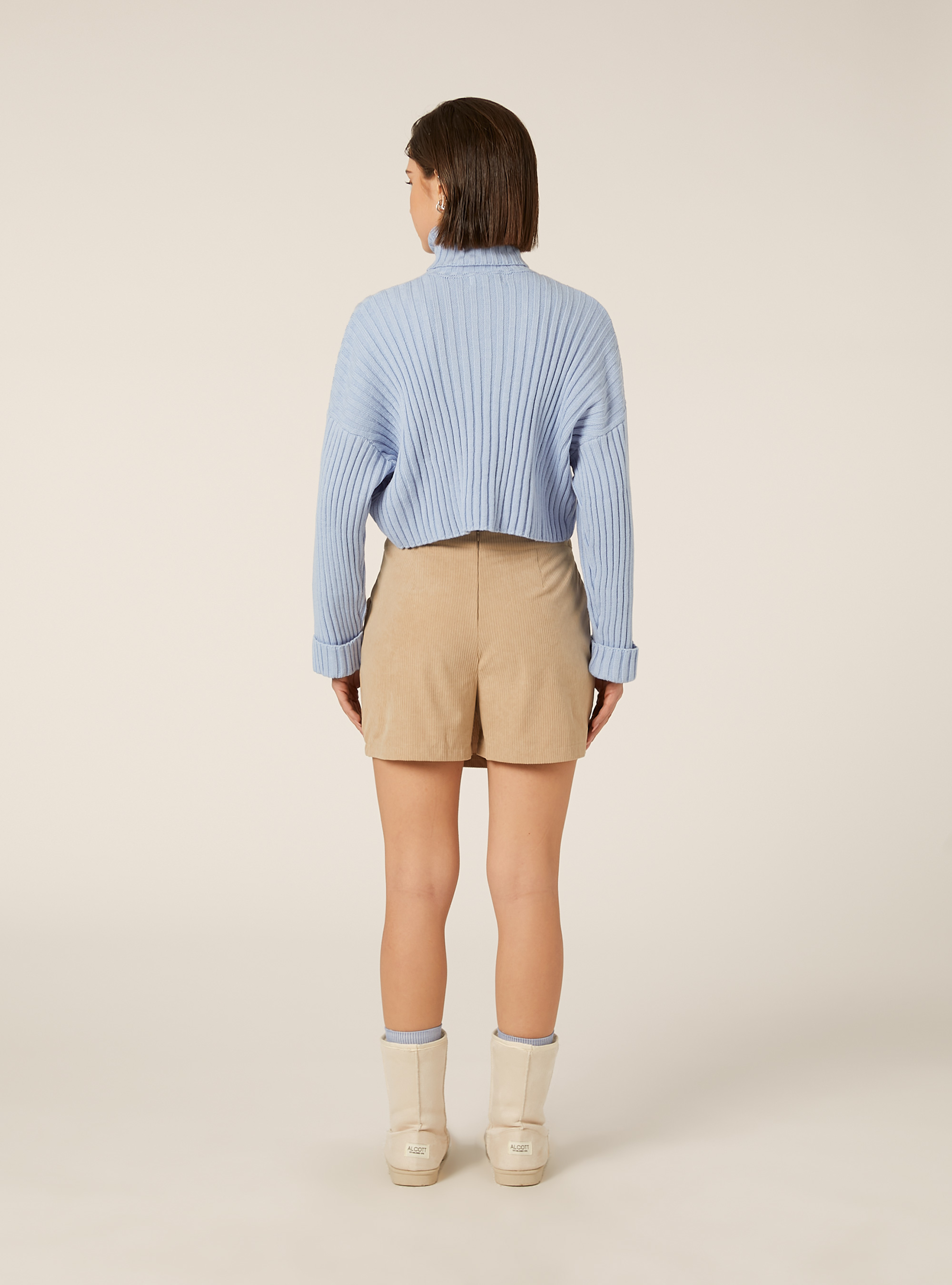 Cropped high-neck pullover, MAZ2 AZURE MEL MEDIUM