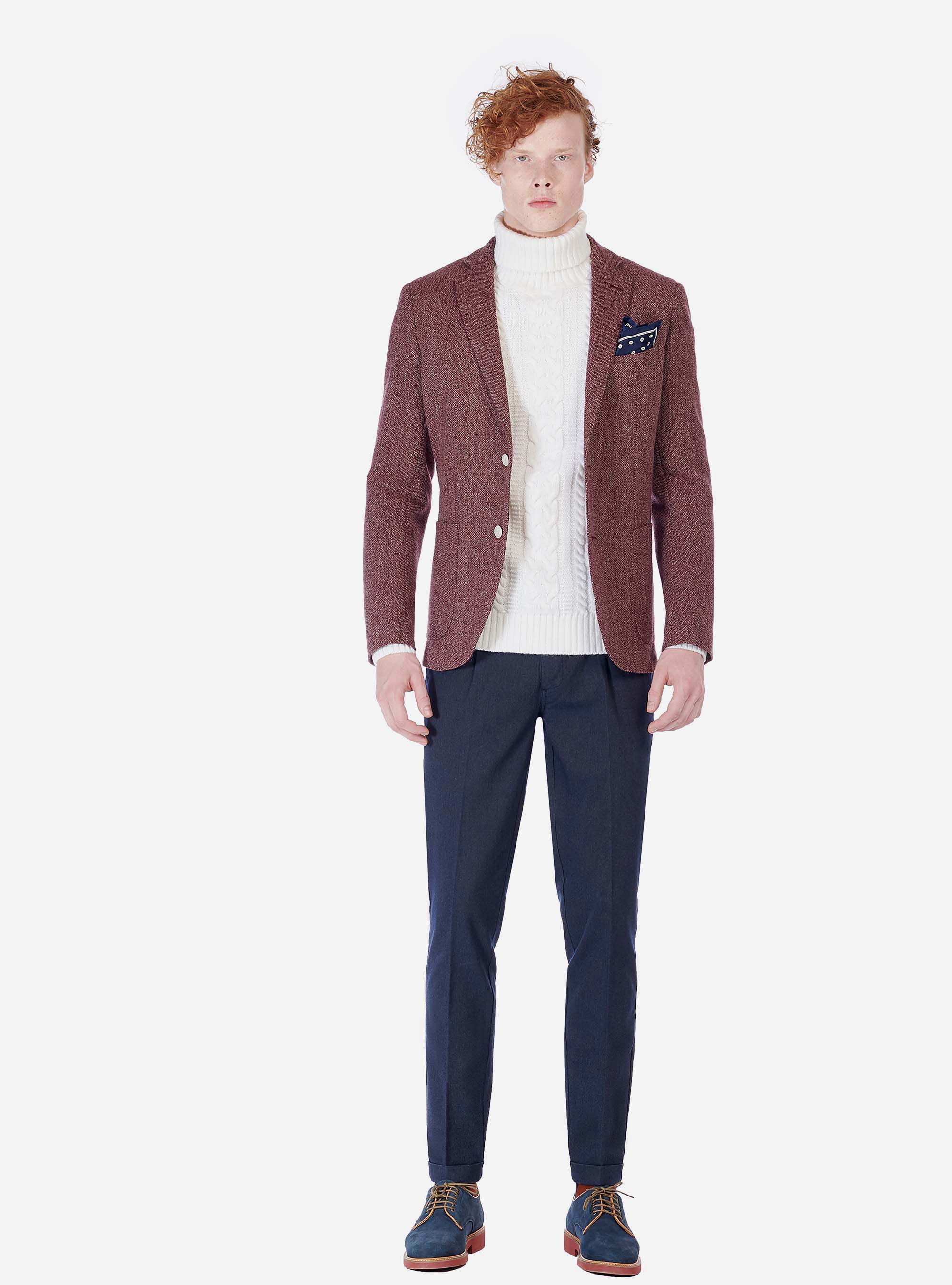 WOOL JACKET, BORDEAUX