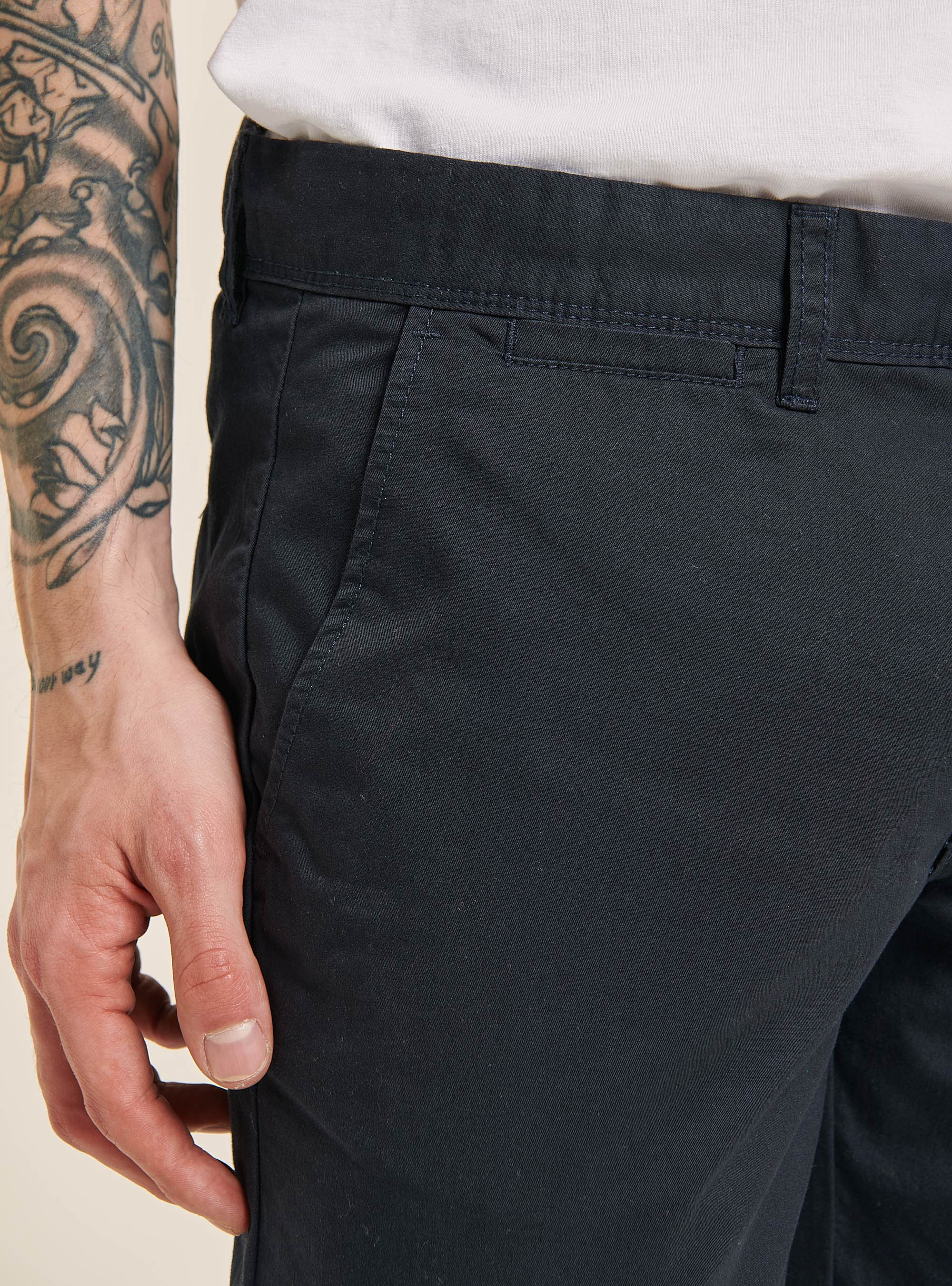 Twill chinos trousers, C2222 NAVY