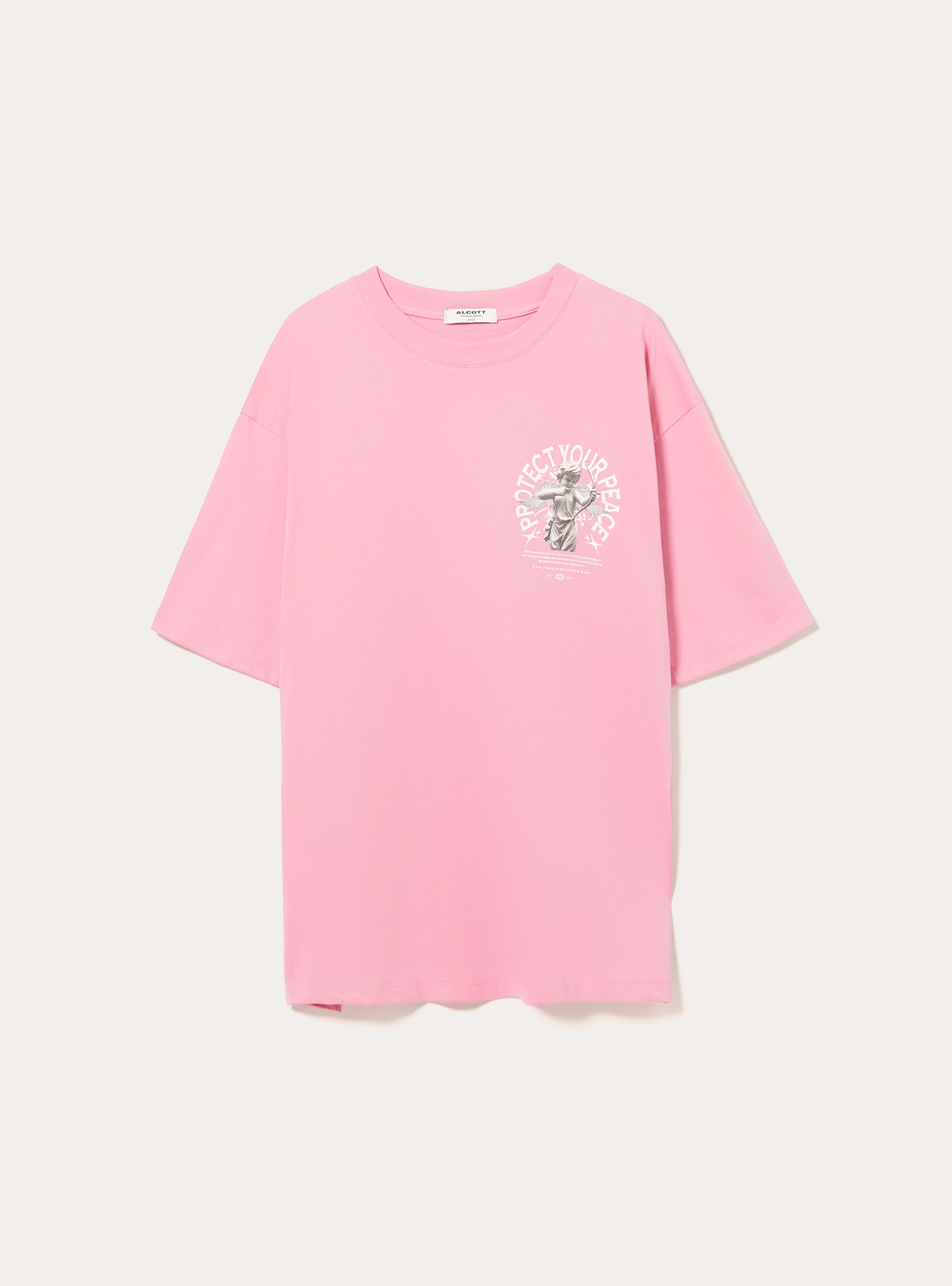 Maglietta boxy fit con stampa, PK2 PINK MEDIUM