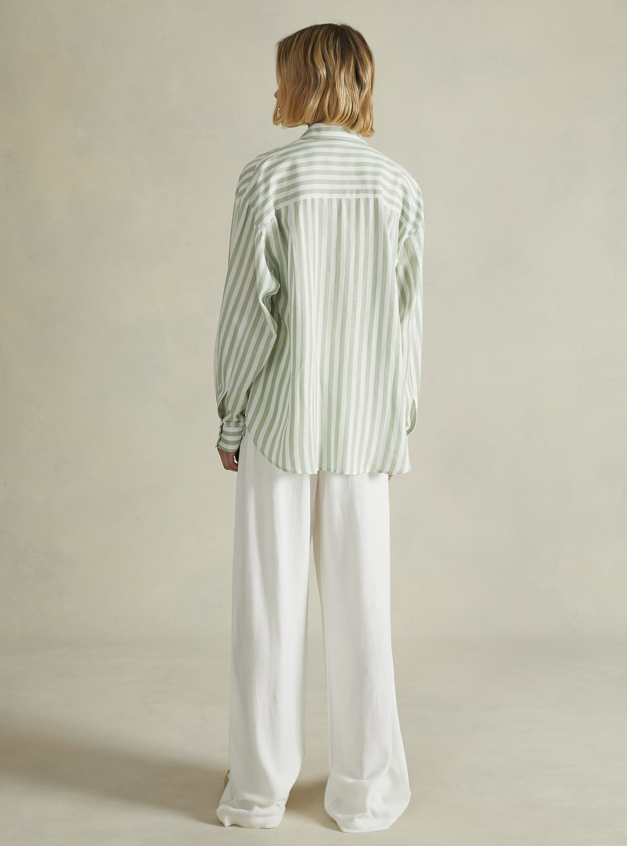 Camisa a rayas en mezcla de lino, KY3 KAKY LIGHT