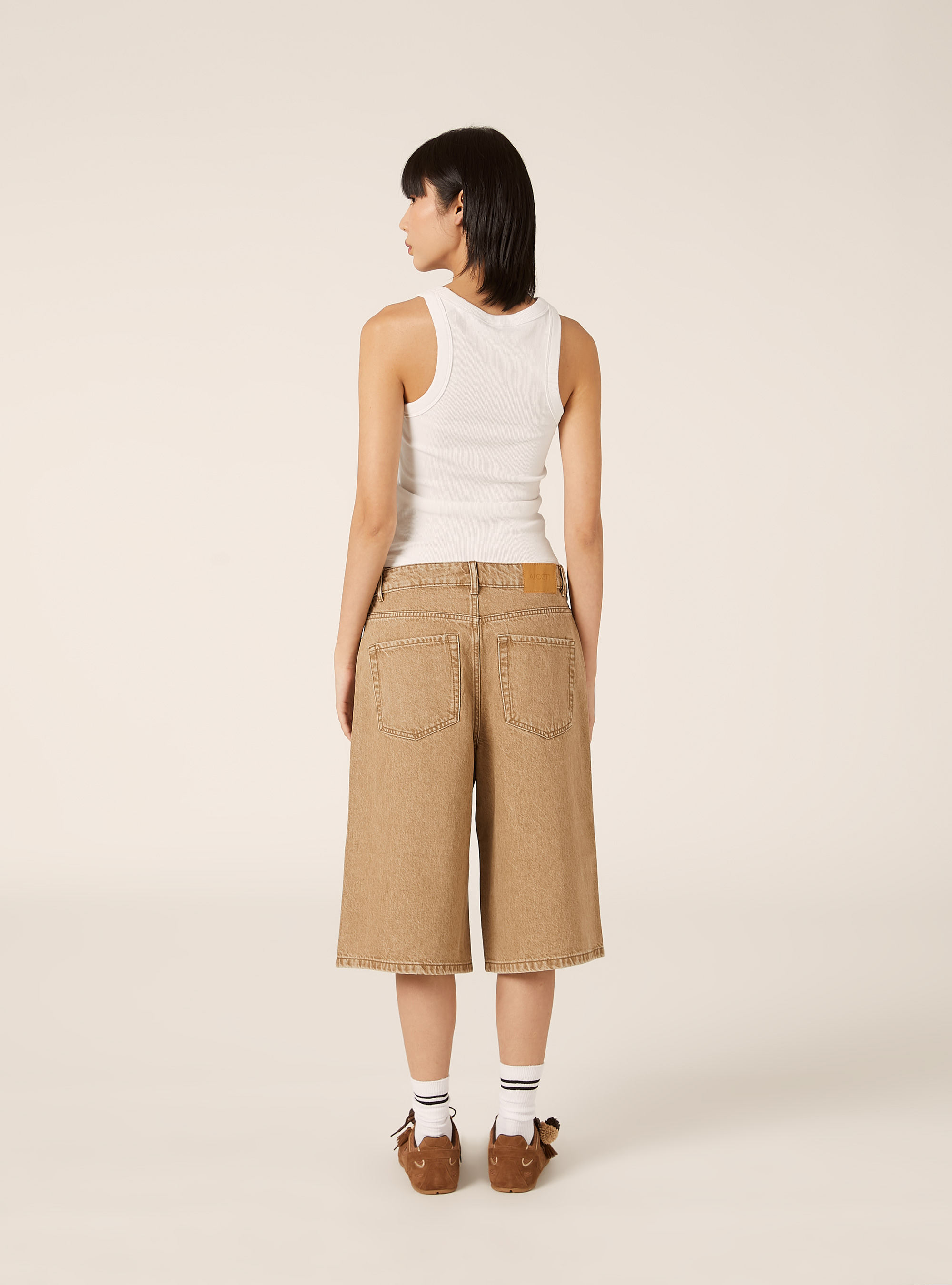 Bermuda jort fit in denim colorato, TB2 TOBACCO MEDIUM