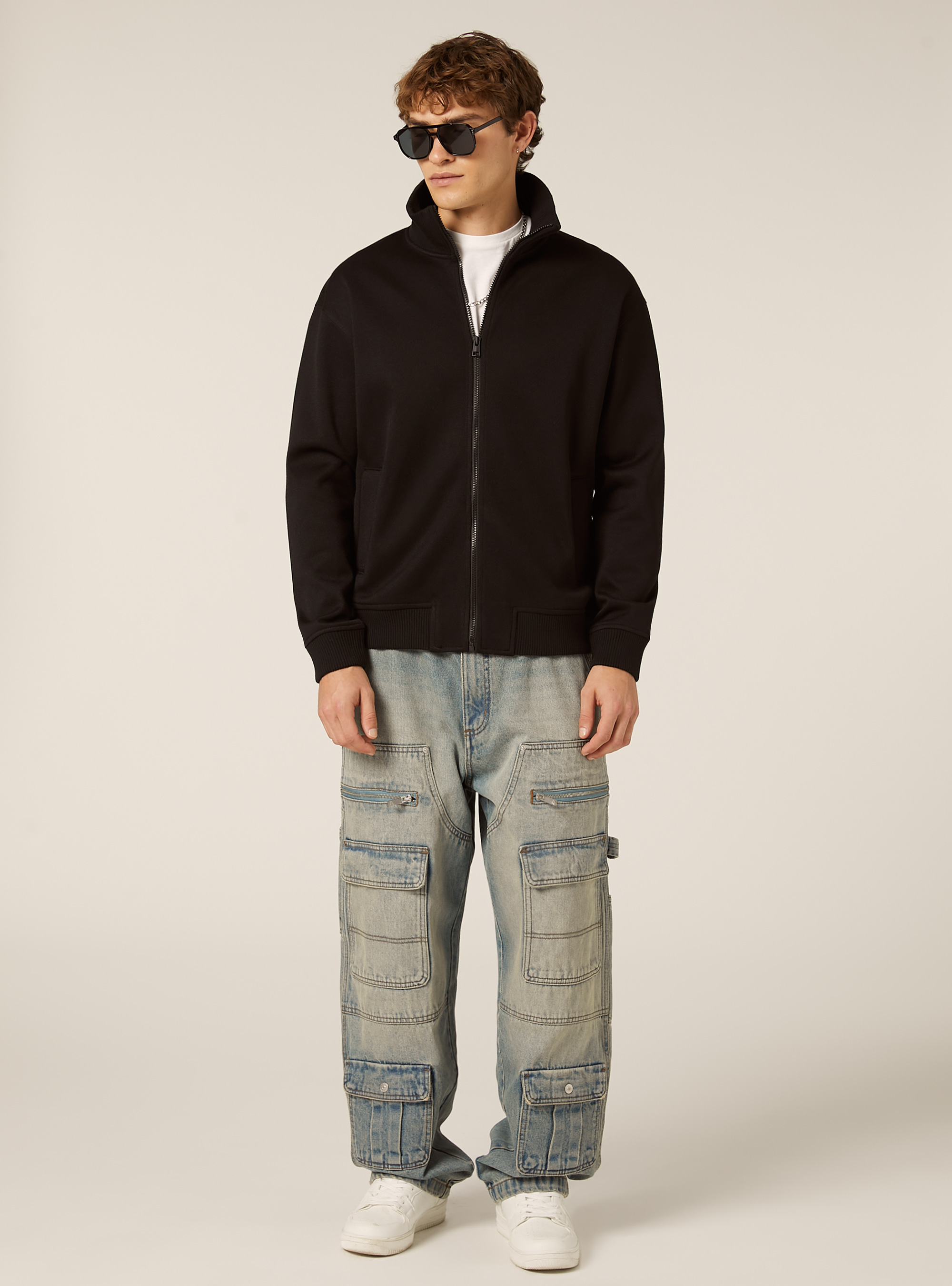 Half-zip jacket, BK1 BLACK