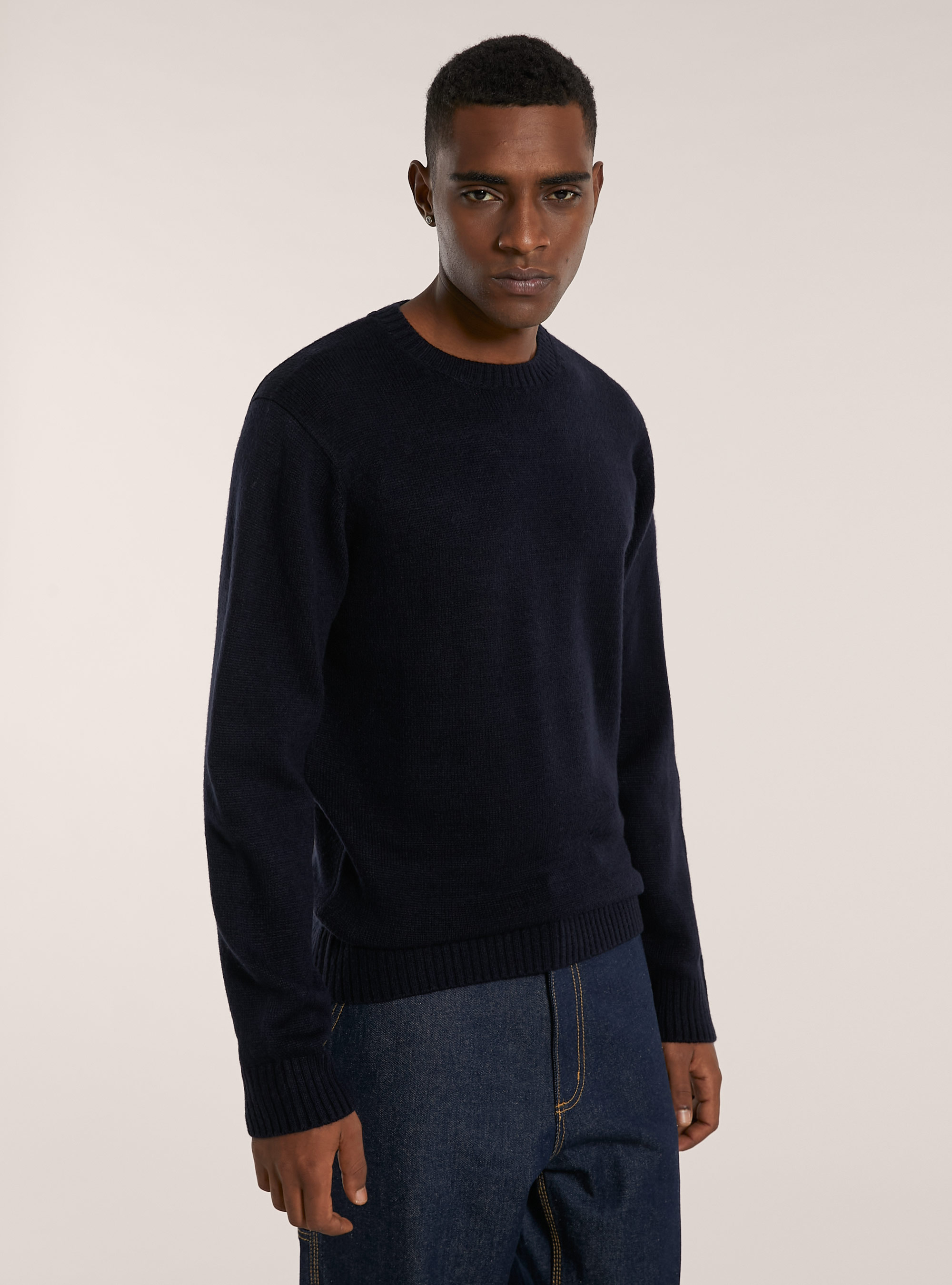 Cashmere like crew-neck pullover, NA2 NAVY MEDIUM