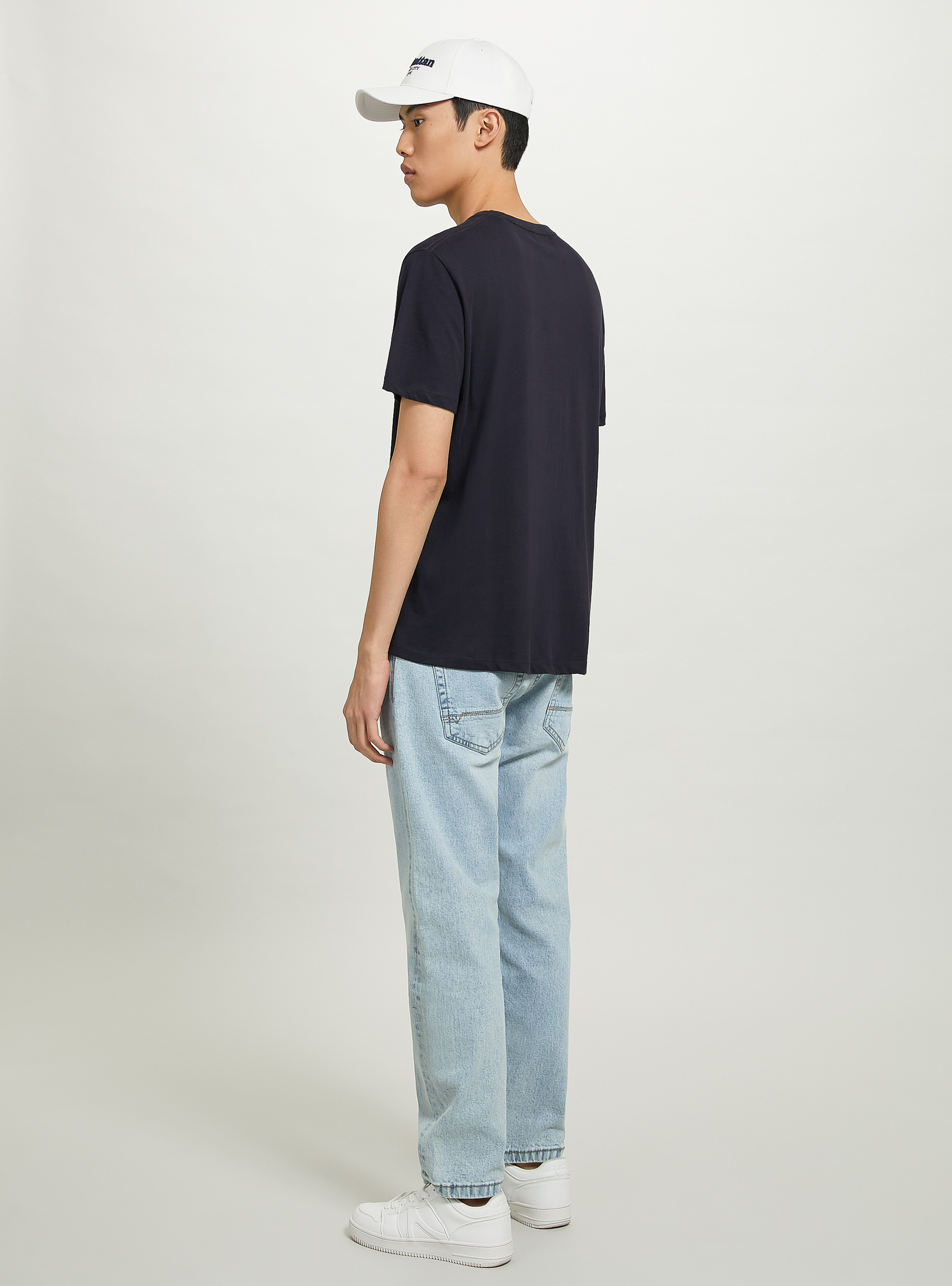Basic cotton T-shirt, BLUE NAVY