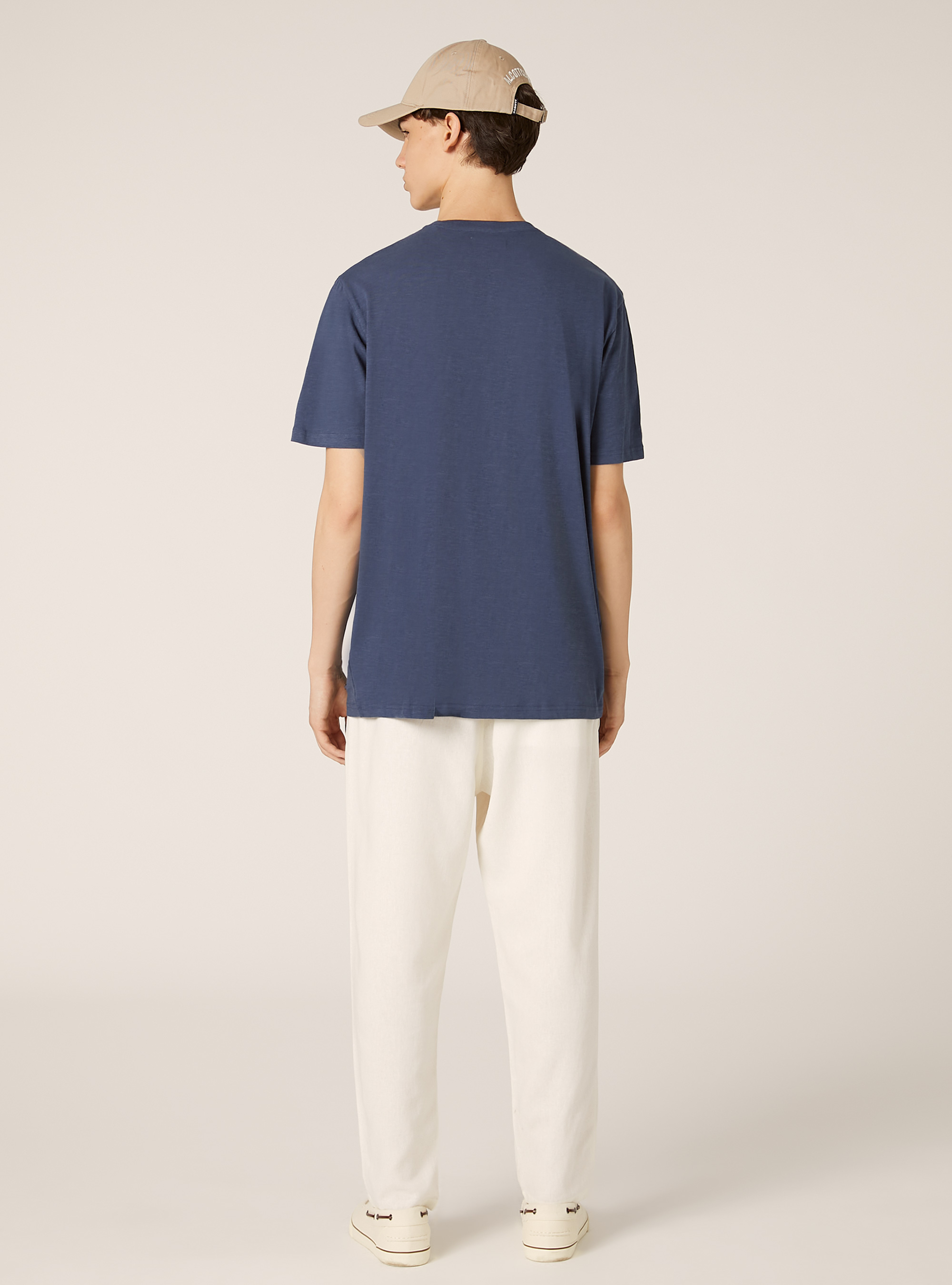 Maglietta serafino in cotone, BL2 BLUE MEDIUM