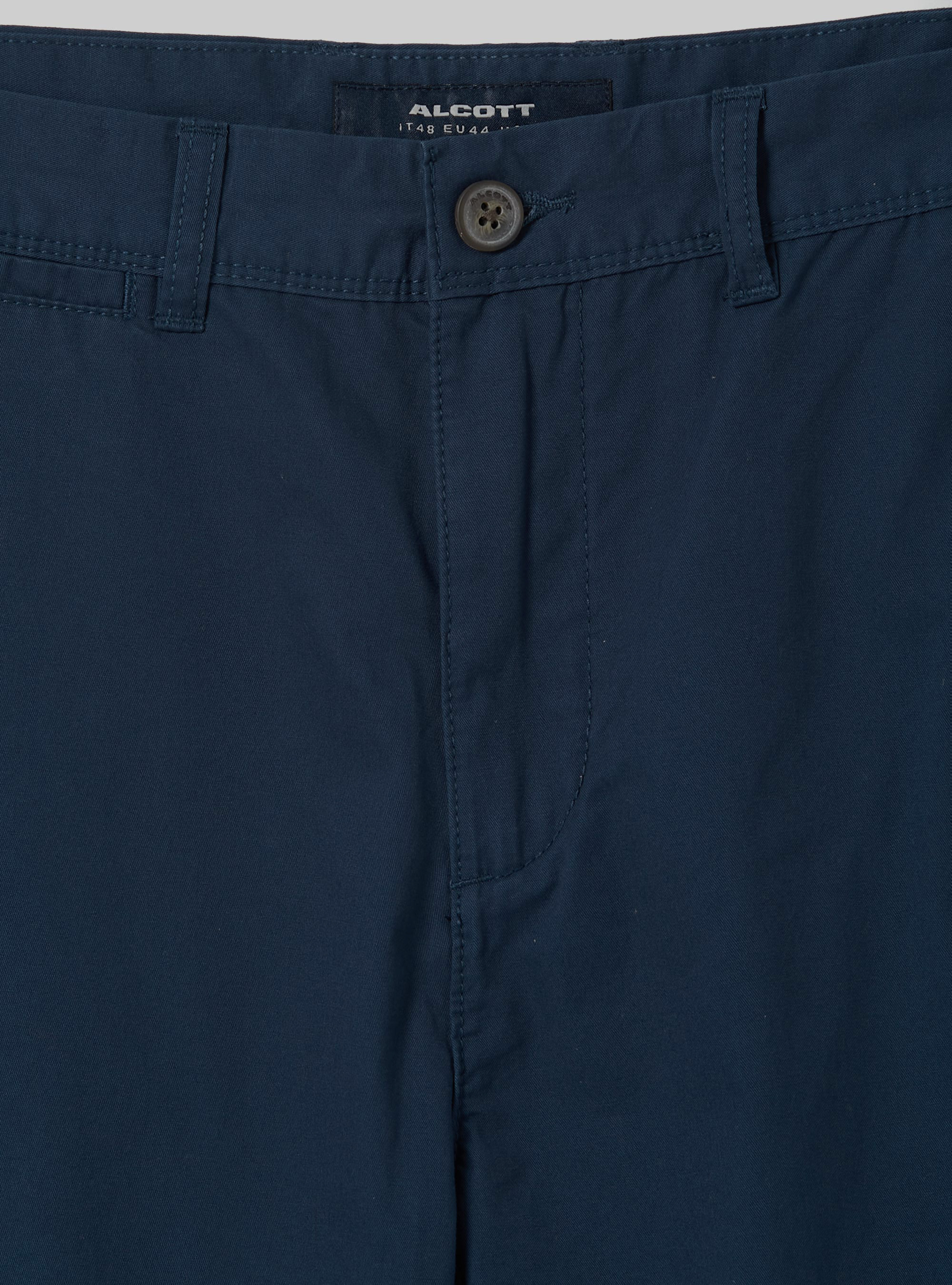 Bermudas de sarga de ajuste liso, NA1 NAVY DARK