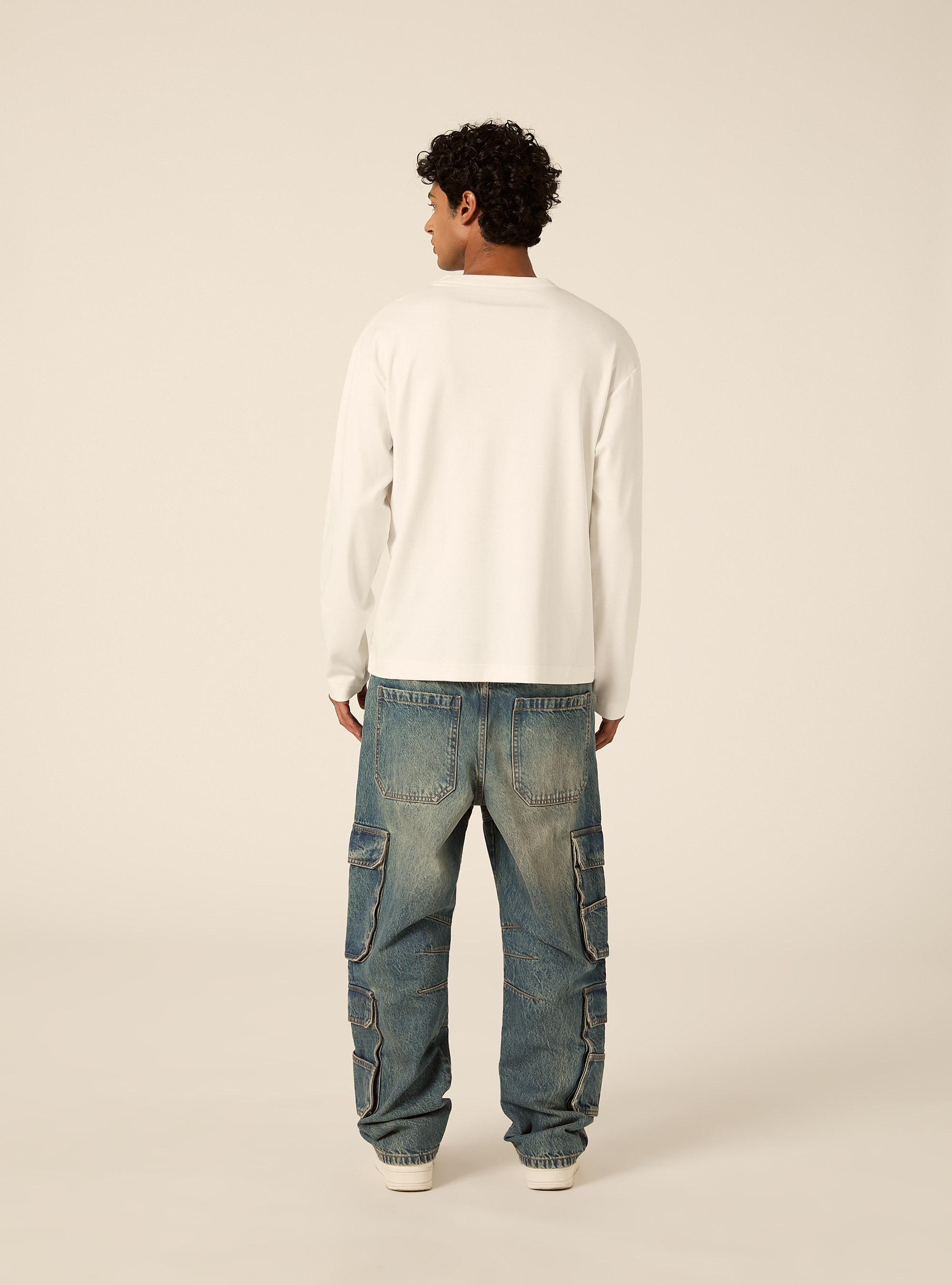 T-shirt a maniche lunghe in jersey interlock, WH2 WHITE