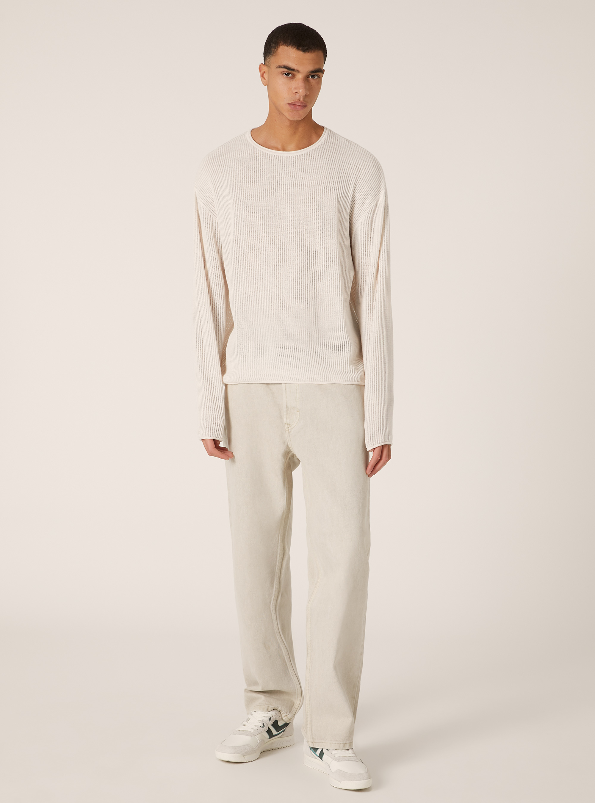 Openwork pullover, WH2 WHITE