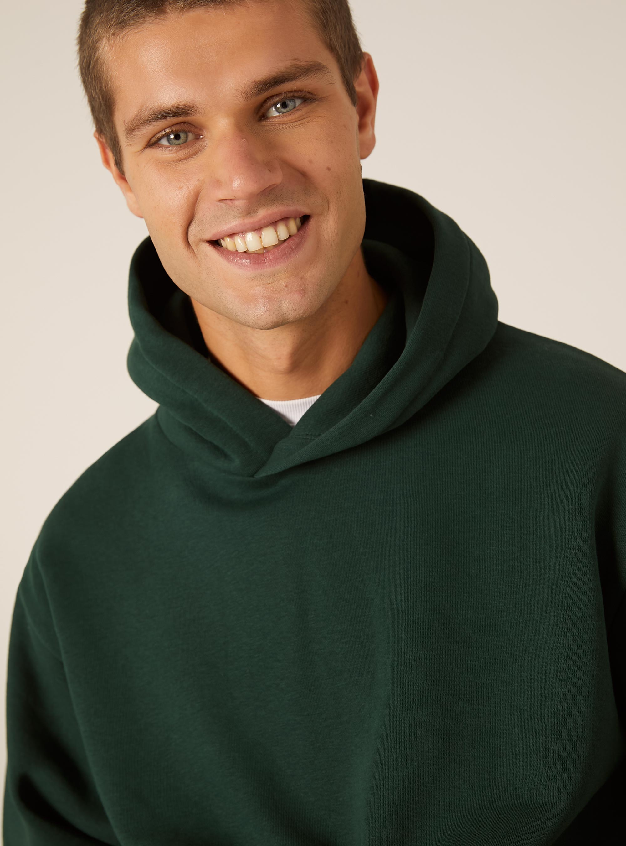 Boxy fit hoodie, GN1 GREEN DARK