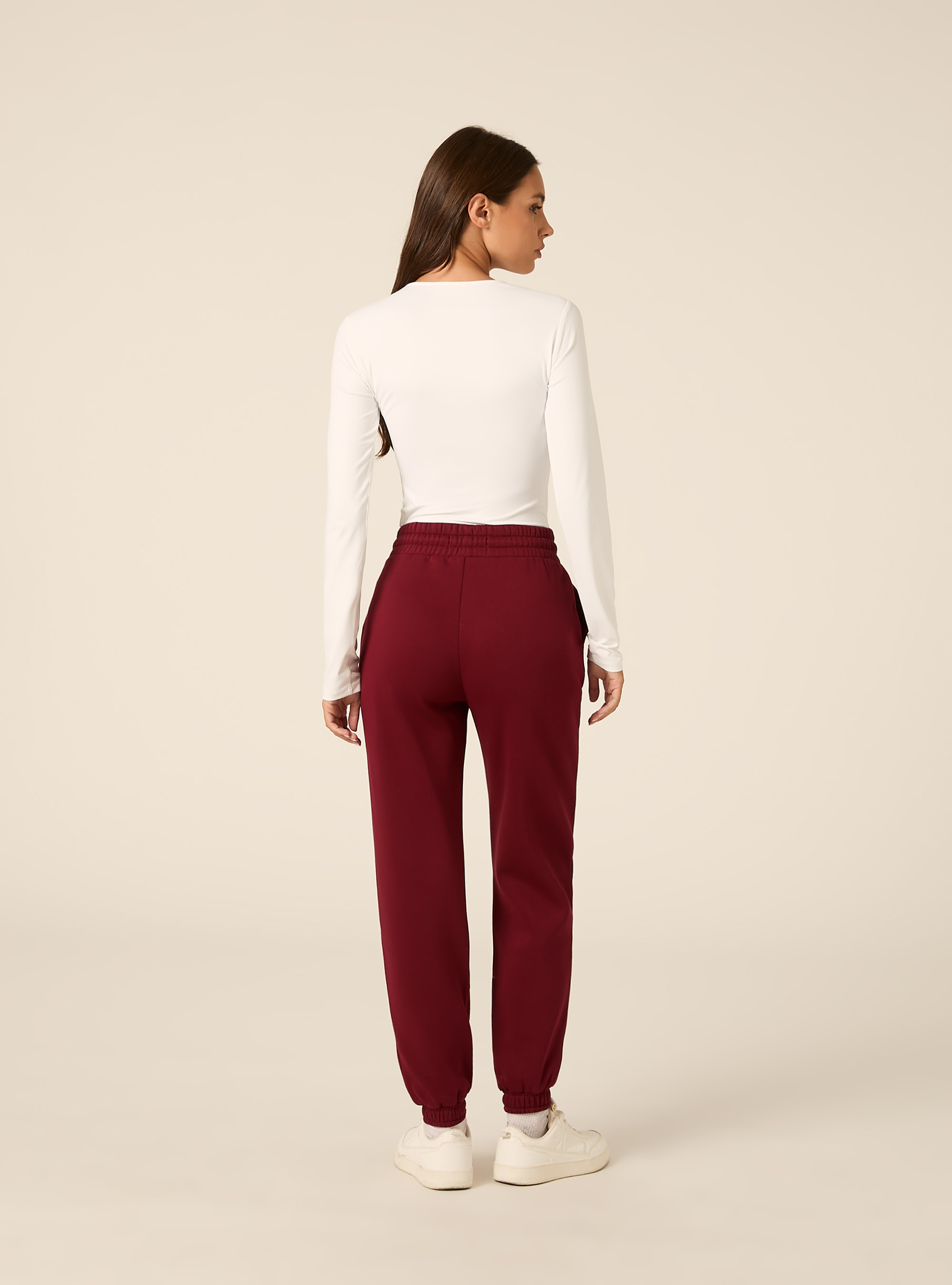Jogger basic tinta unita, BO1 BORDEAUX DARK