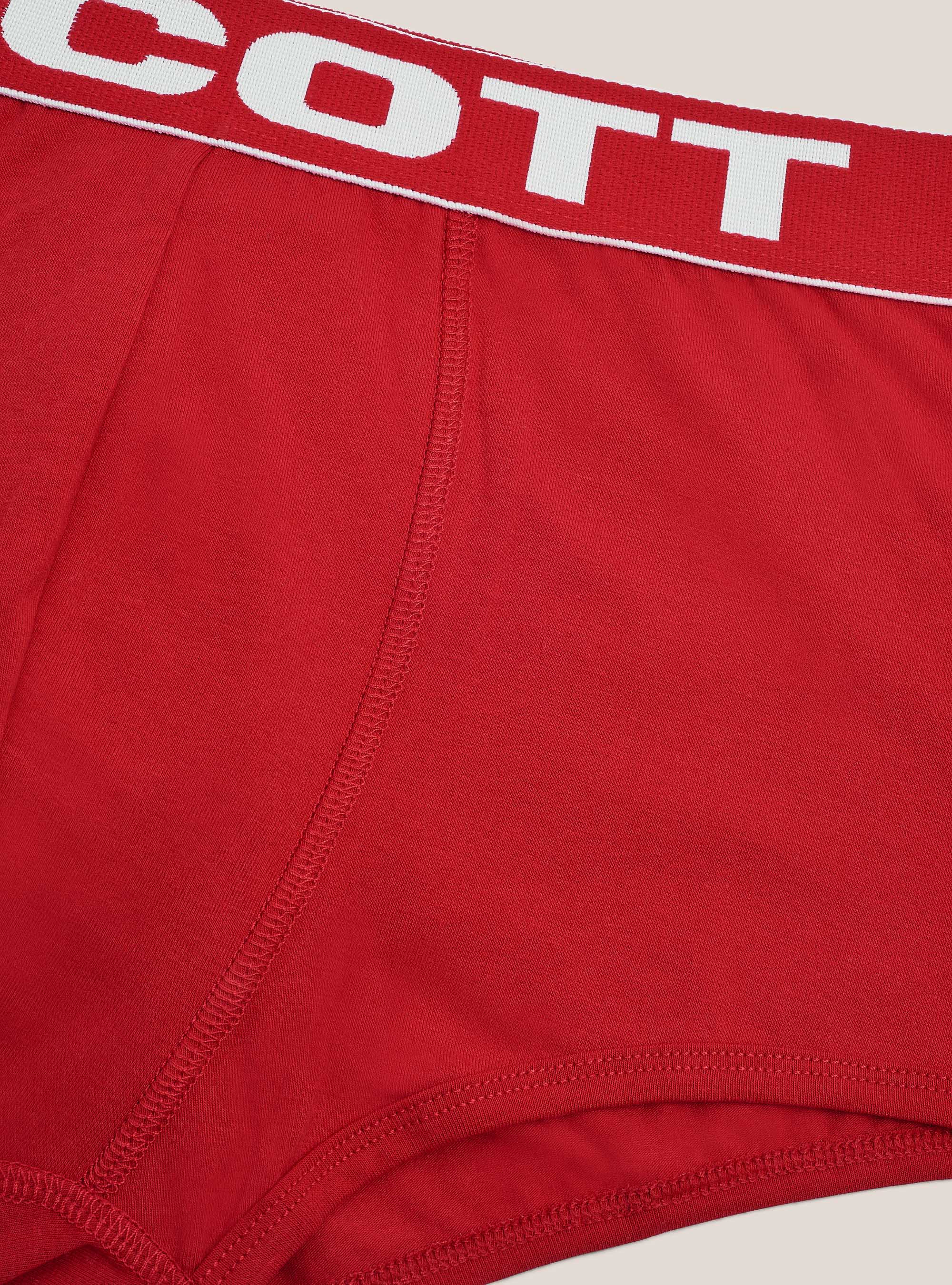 Boxer in cotone elasticizzato con logo, RED