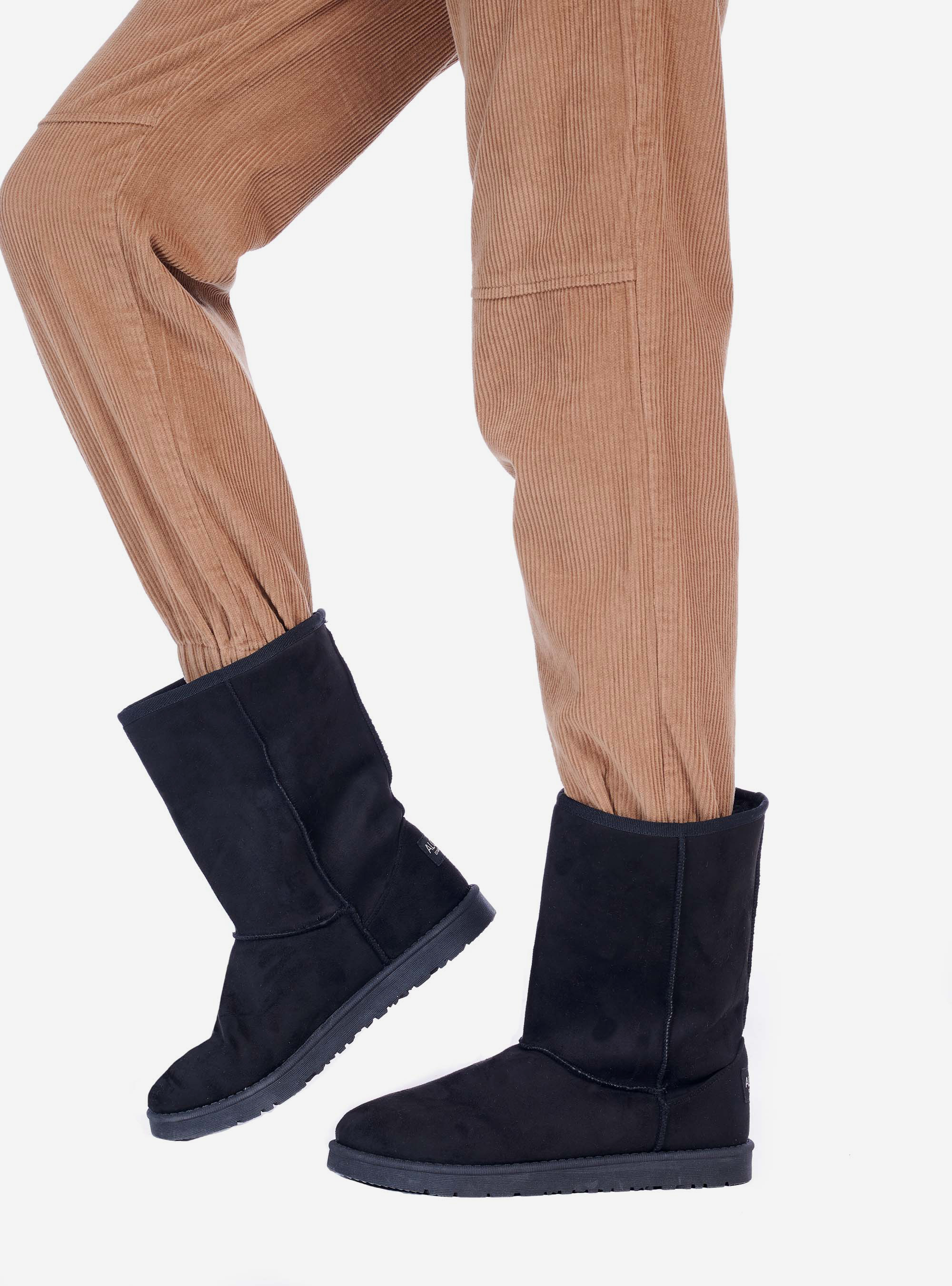 Bottines avec fausse fourrure intérieure, C101 BLACK