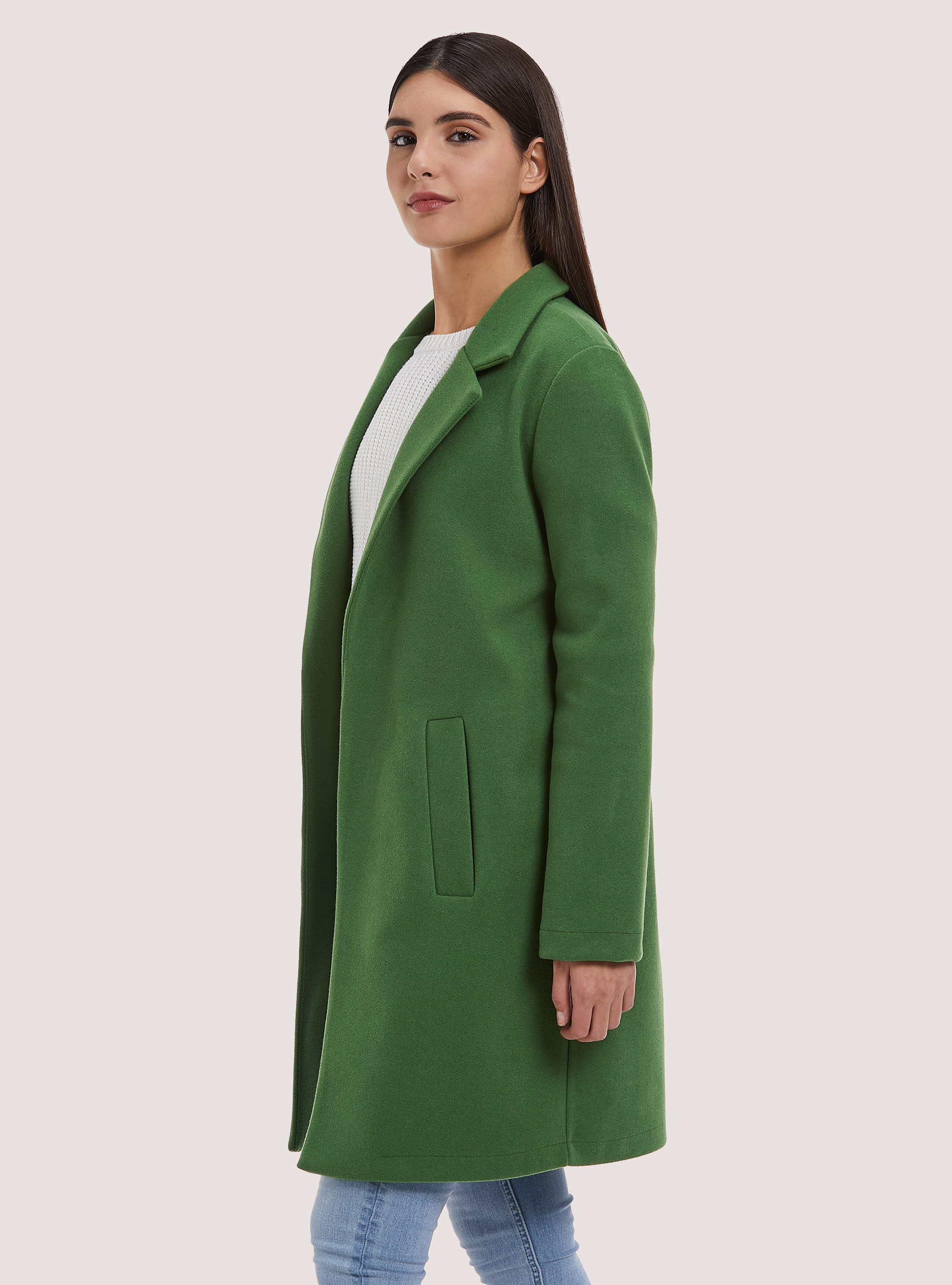 Open gauze knit coat, GN3 GREEN LIGHT
