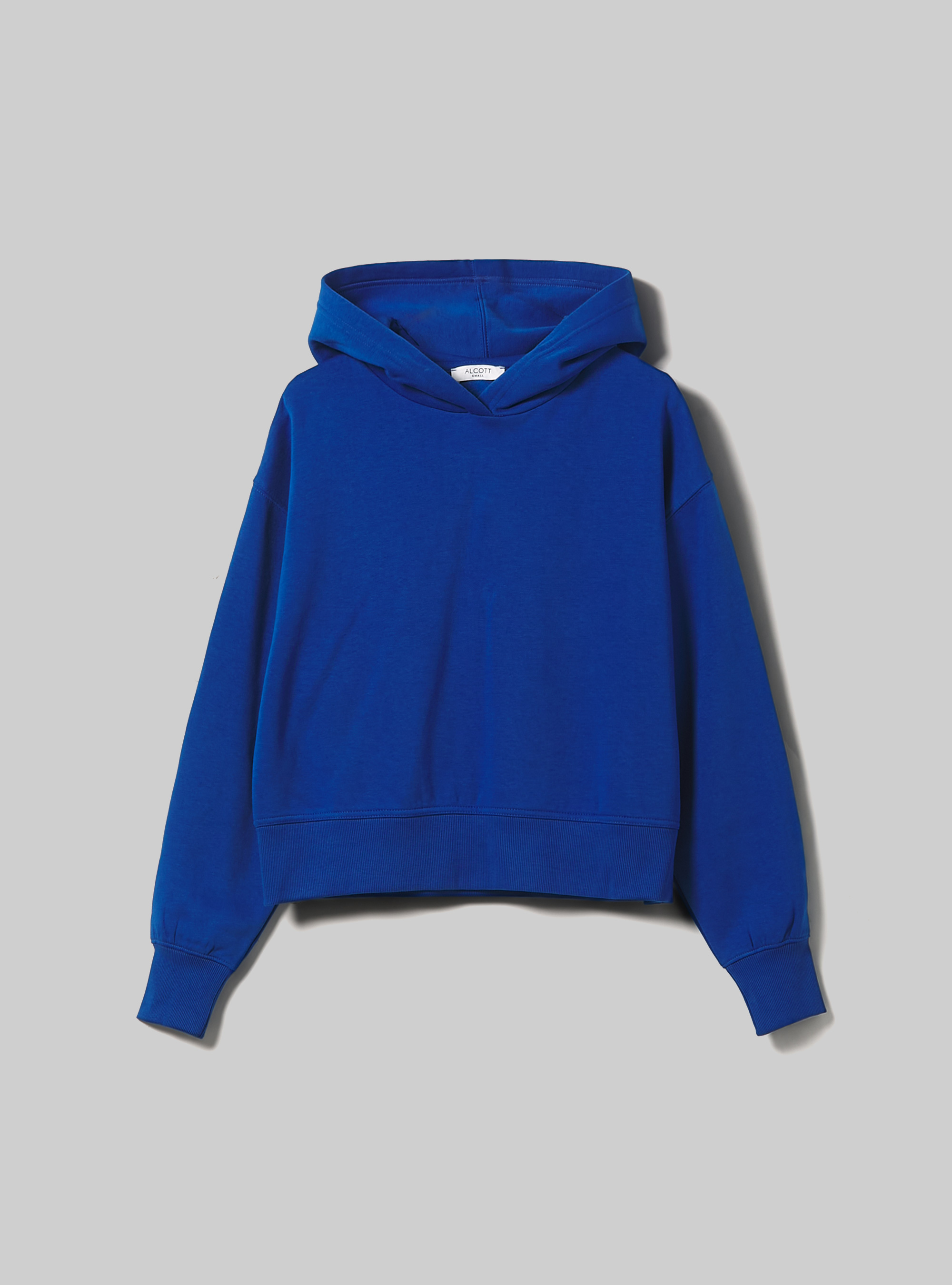 Cropped sweatshirt with comfort fit hood, RY2 ROYALE MEDIUM