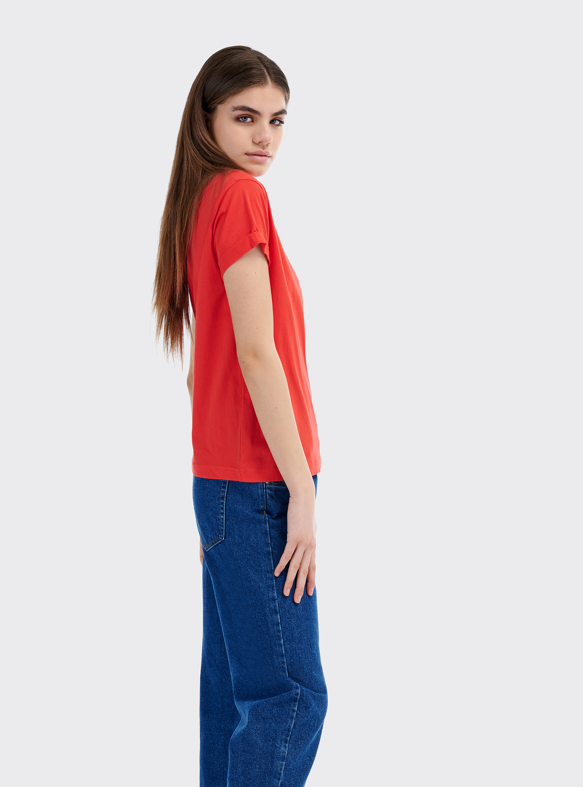 WOOL PRINCE OF WALES  TROUSERS WITH DOUBLE PLEATS, C0045 CORAL