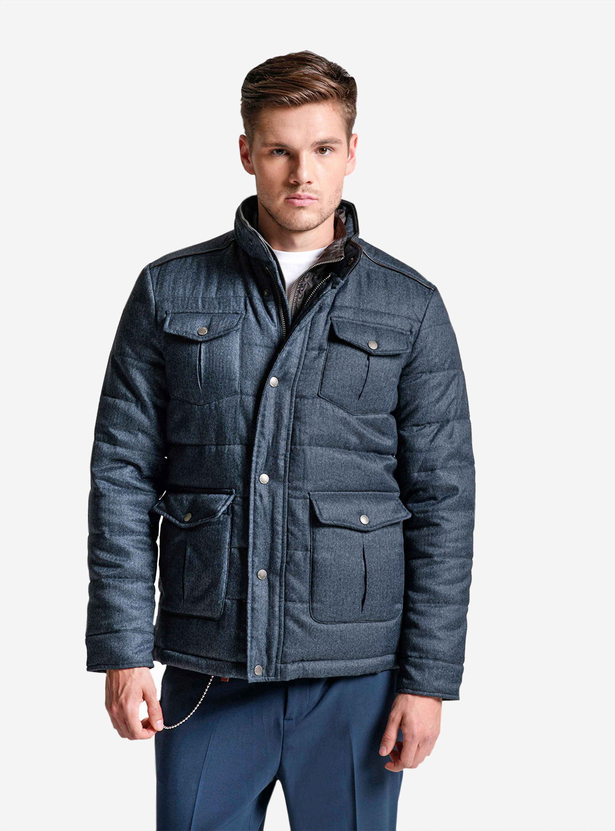 Giubbotto con gilet interno staccabile, BLU MARINO