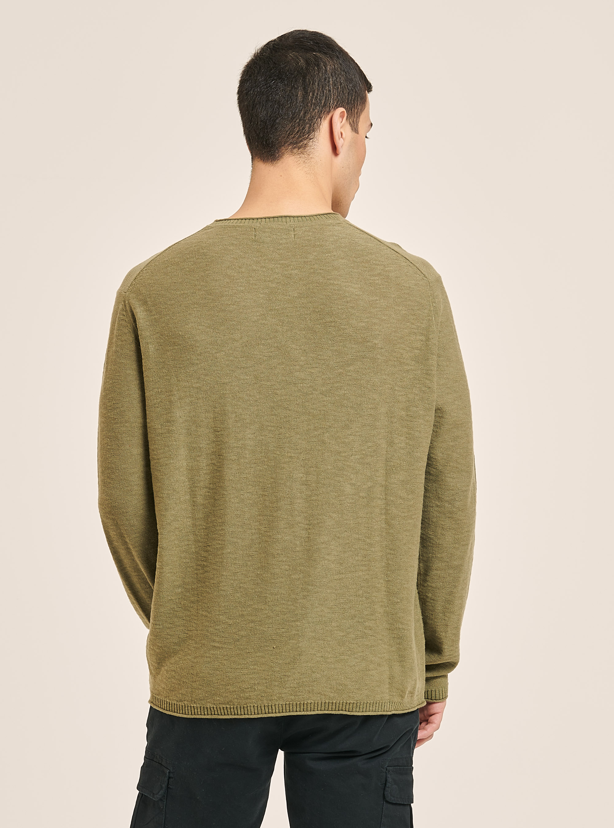 Pullover with roll neck and breast pocket, KY2 KAKY MEDIUM